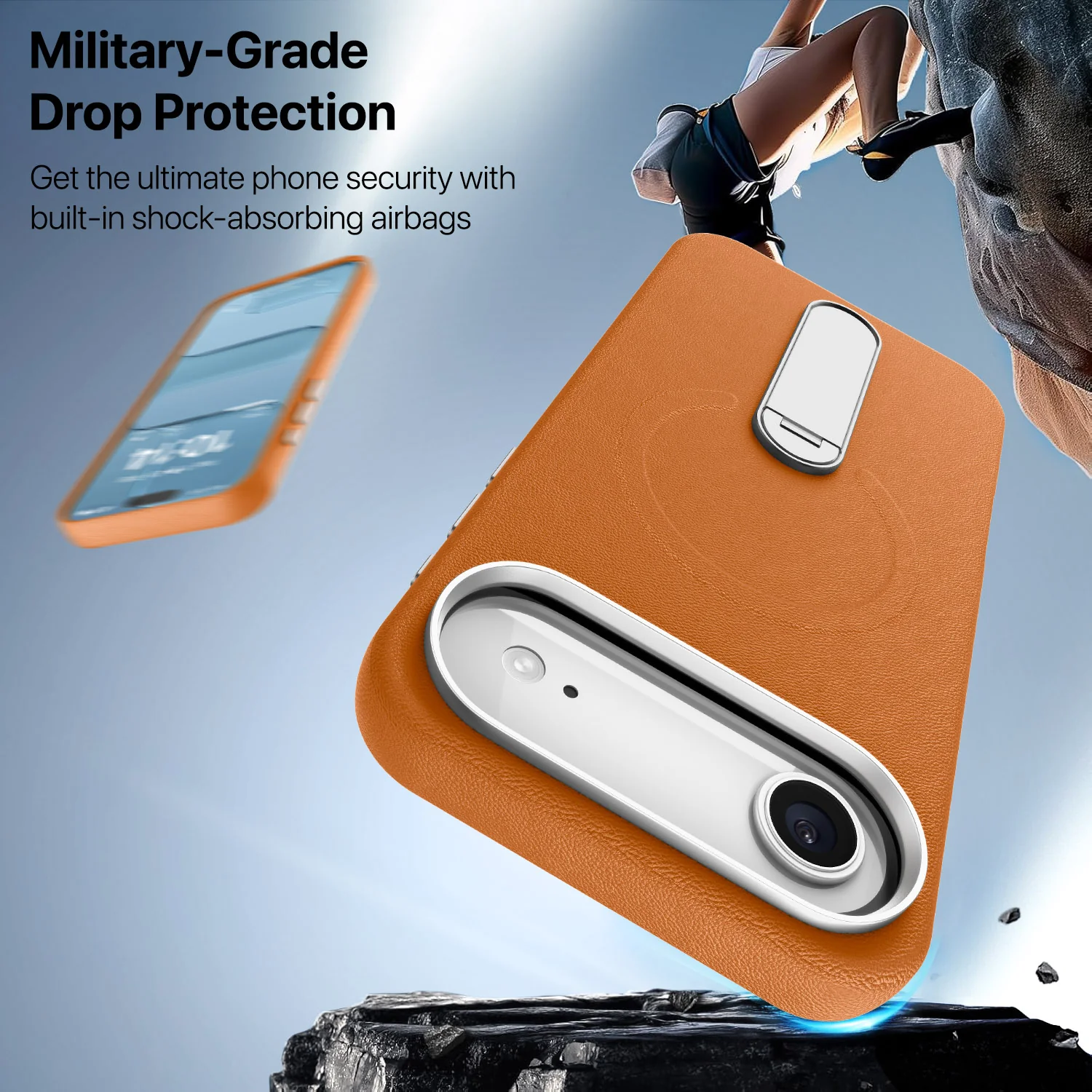 Vaku Luxos ® Apple iPhone 17 Air Zayro Magpro Leather Scratch Resistant Back Cover - Image 4