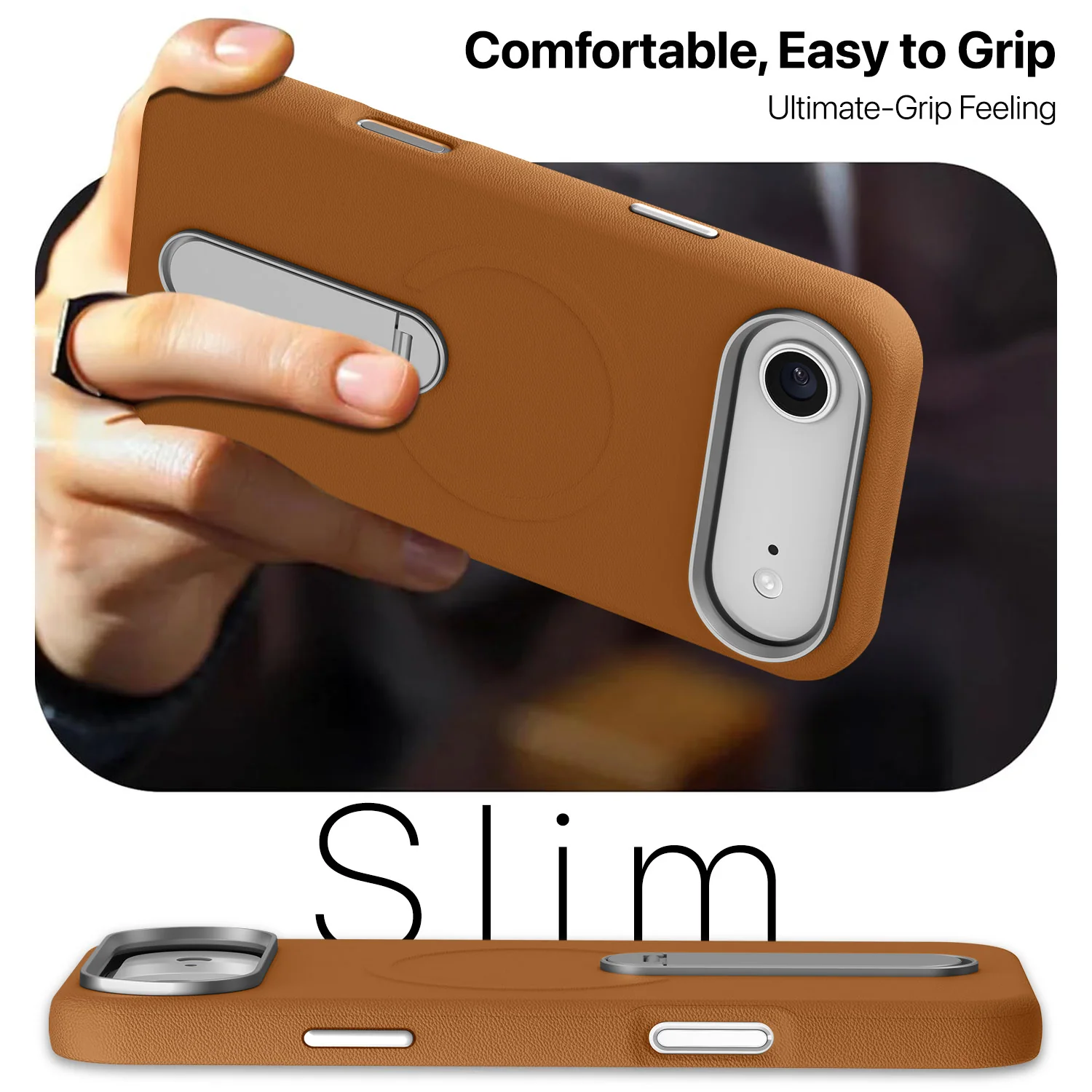 Vaku Luxos ® Apple iPhone 17 Air Zayro Magpro Leather Scratch Resistant Back Cover - Image 5