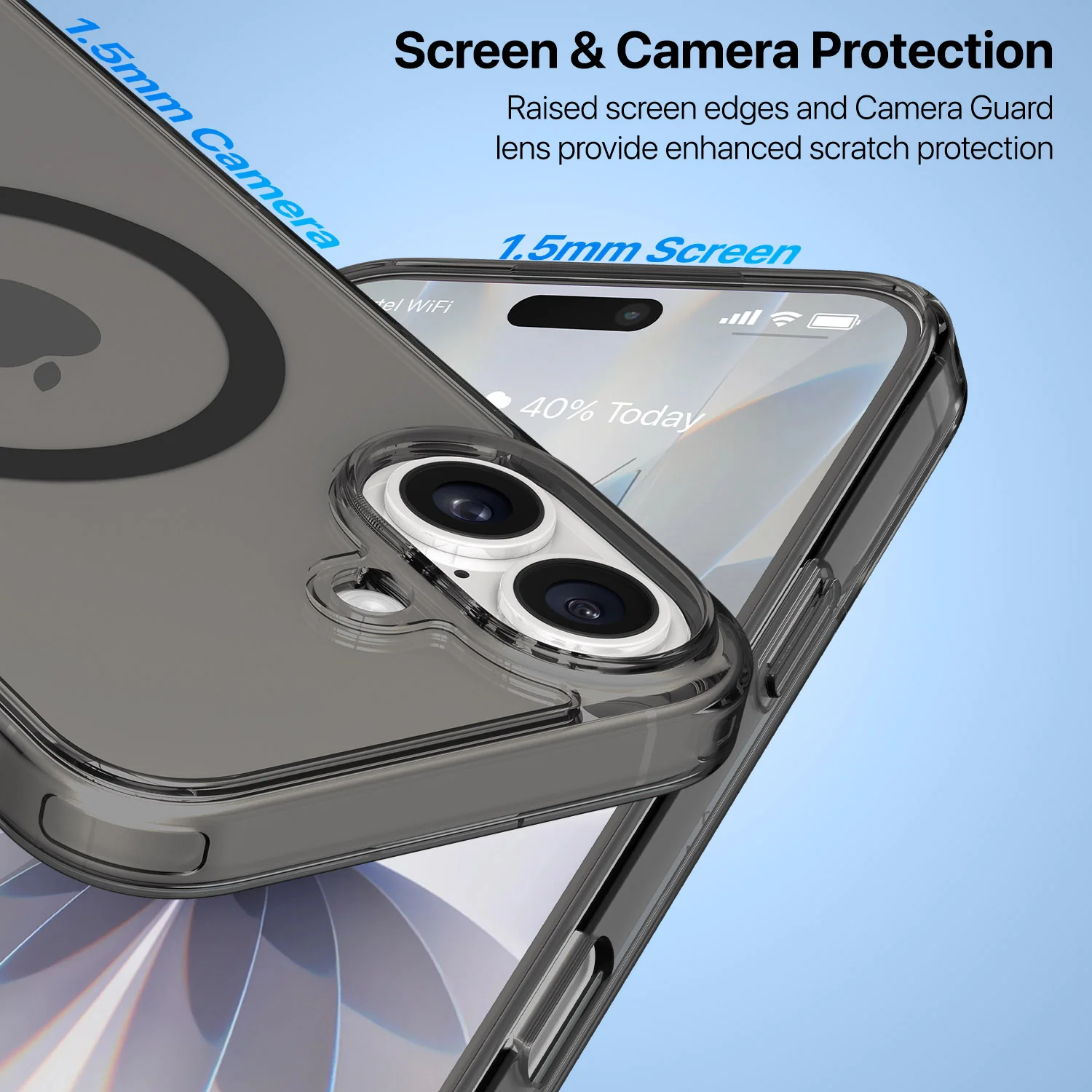 Vaku Luxos ® Apple iPhone 17 Glassy Magpro Smokey Transparent Back Cover - Image 4