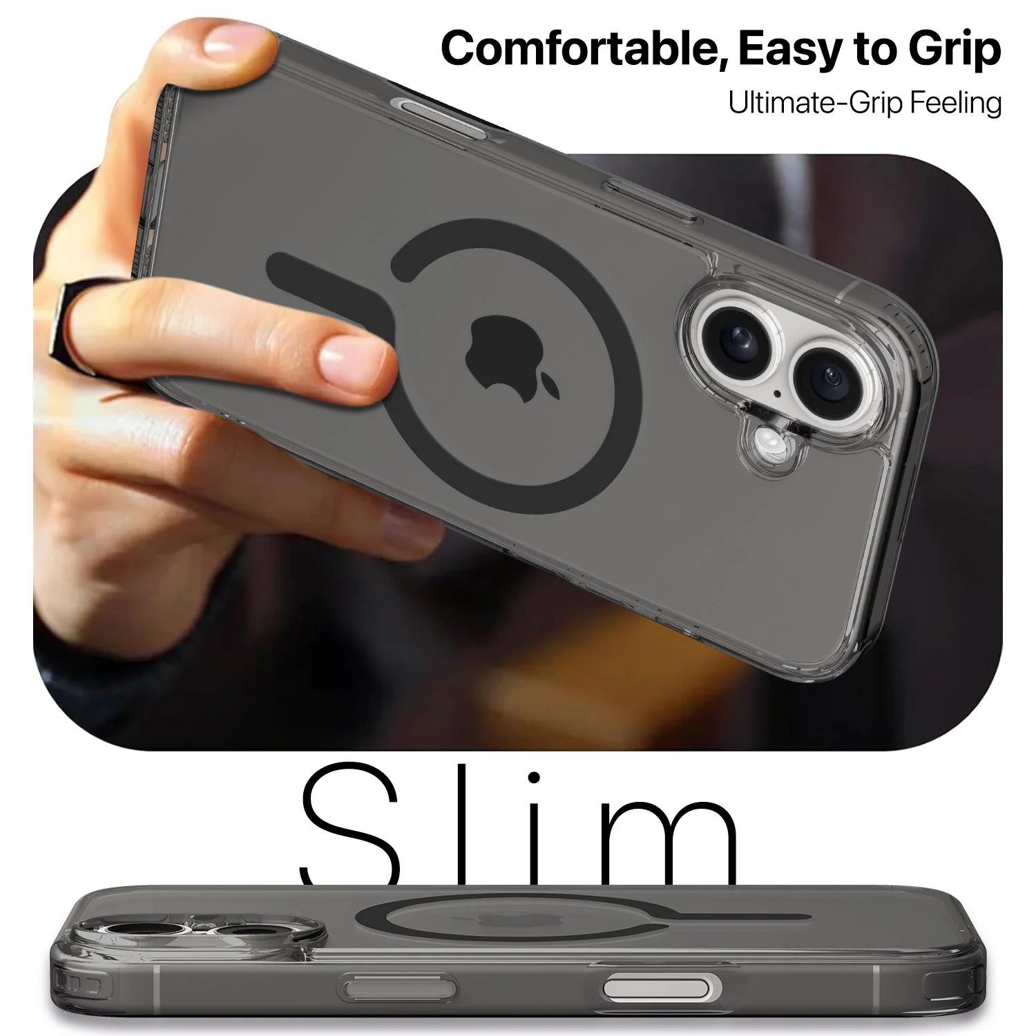 Vaku Luxos ® Apple iPhone 17 Glassy Magpro Smokey Transparent Back Cover - Image 6