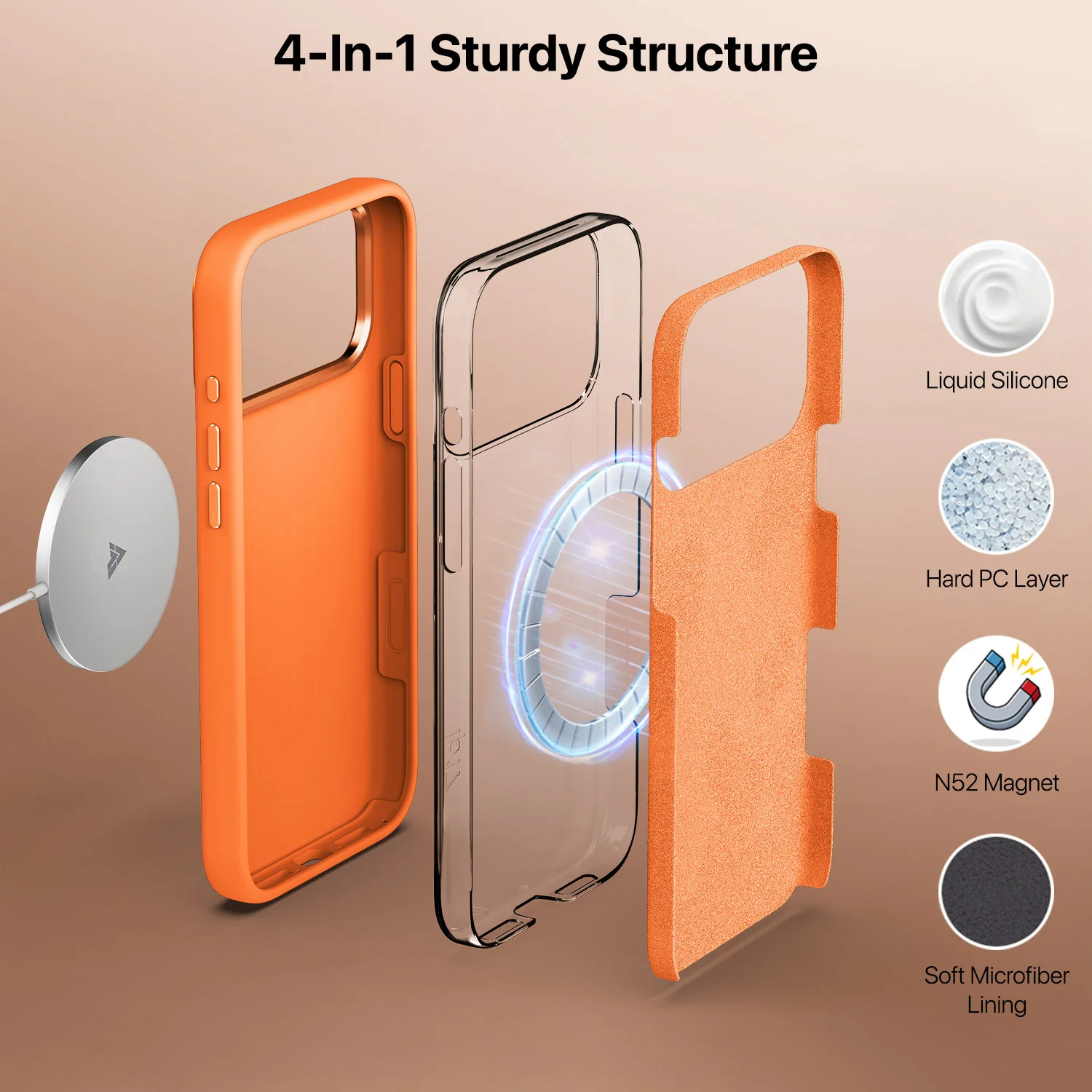 Vaku Luxos ® Apple iPhone 17 Pro Max Liquid Silicone Protective Back Cover - Image 3