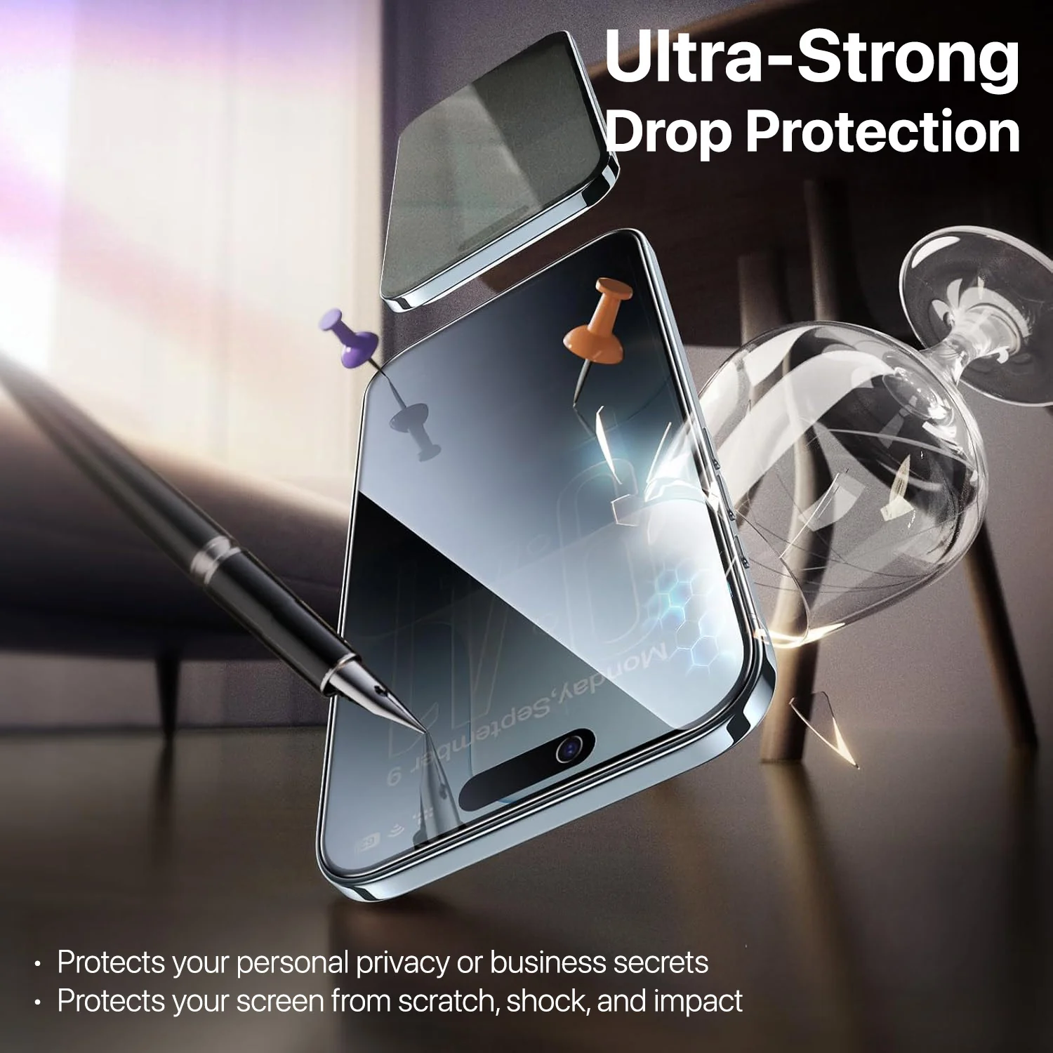 Vaku Luxos ® Apple iPhone 17 Series Privacy Tempered Glass Screen Protector Guard - Image 6