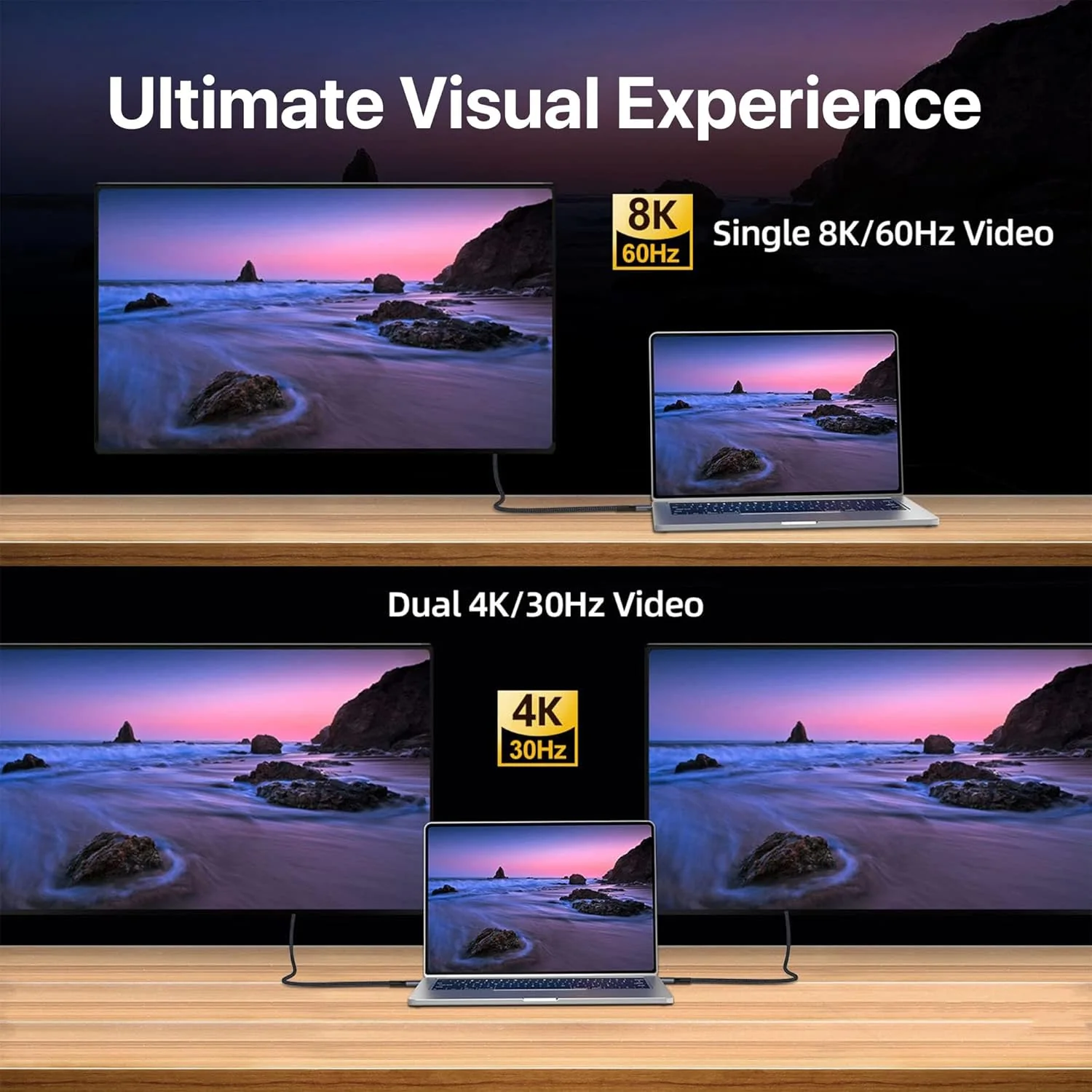 Vaku Luxos ® BLAZE 240W USB4 1.5M Type-C to Type-C Data Cable, Upto 8K@60Hz Type C Display - Image 7