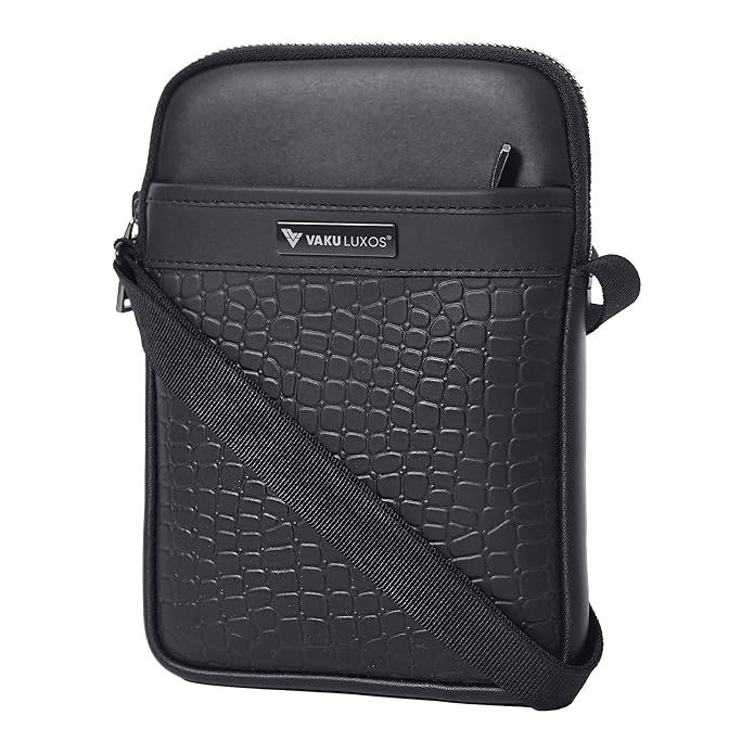 Vaku Luxos ® CROC CRAFT Mini Sling Bag for Men & Women Slim Crossbody Shoulder Sling Bag