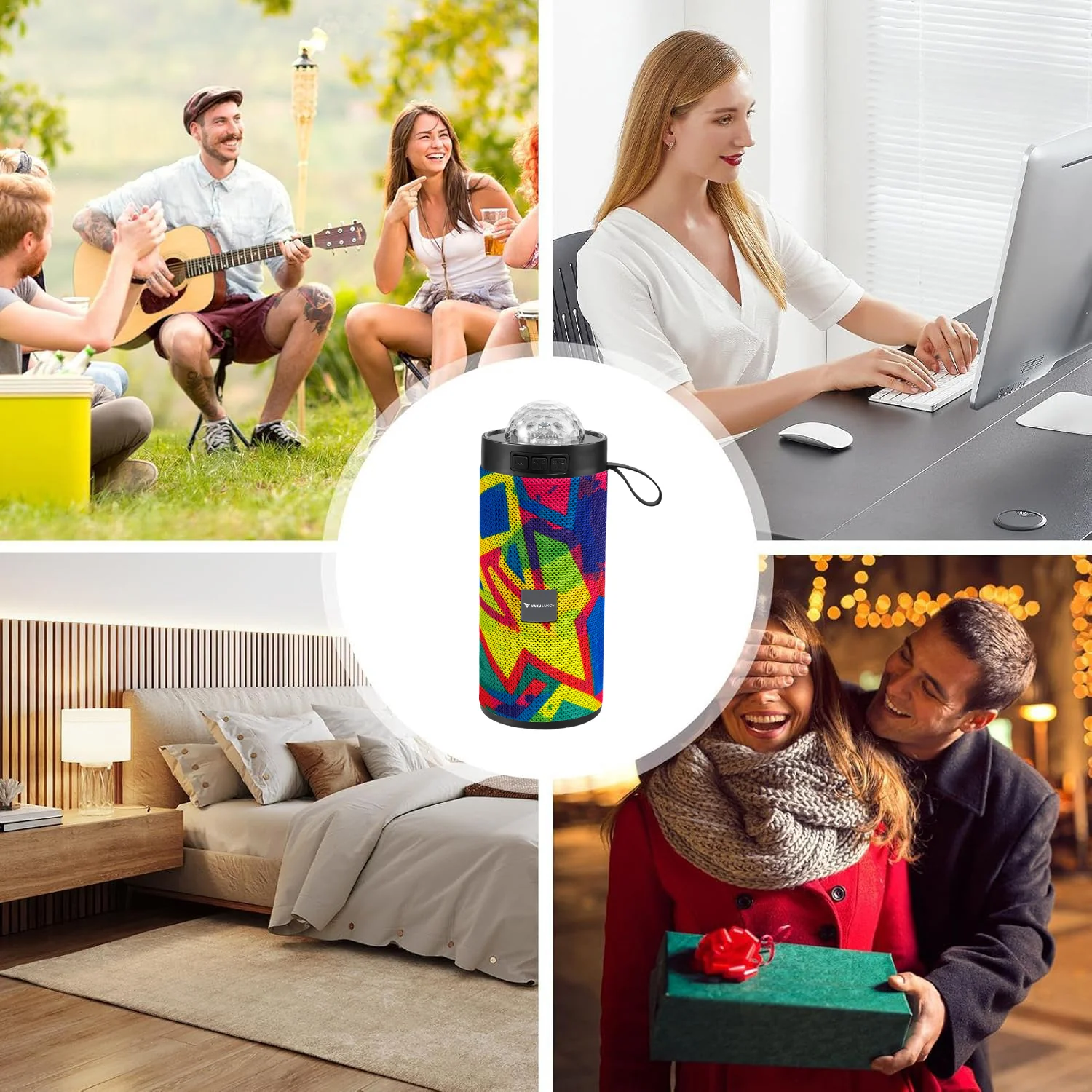 Vaku Luxos ® Groovio 15W Portable Bluetooth Party Speaker With Vibrant Pattern - Image 3