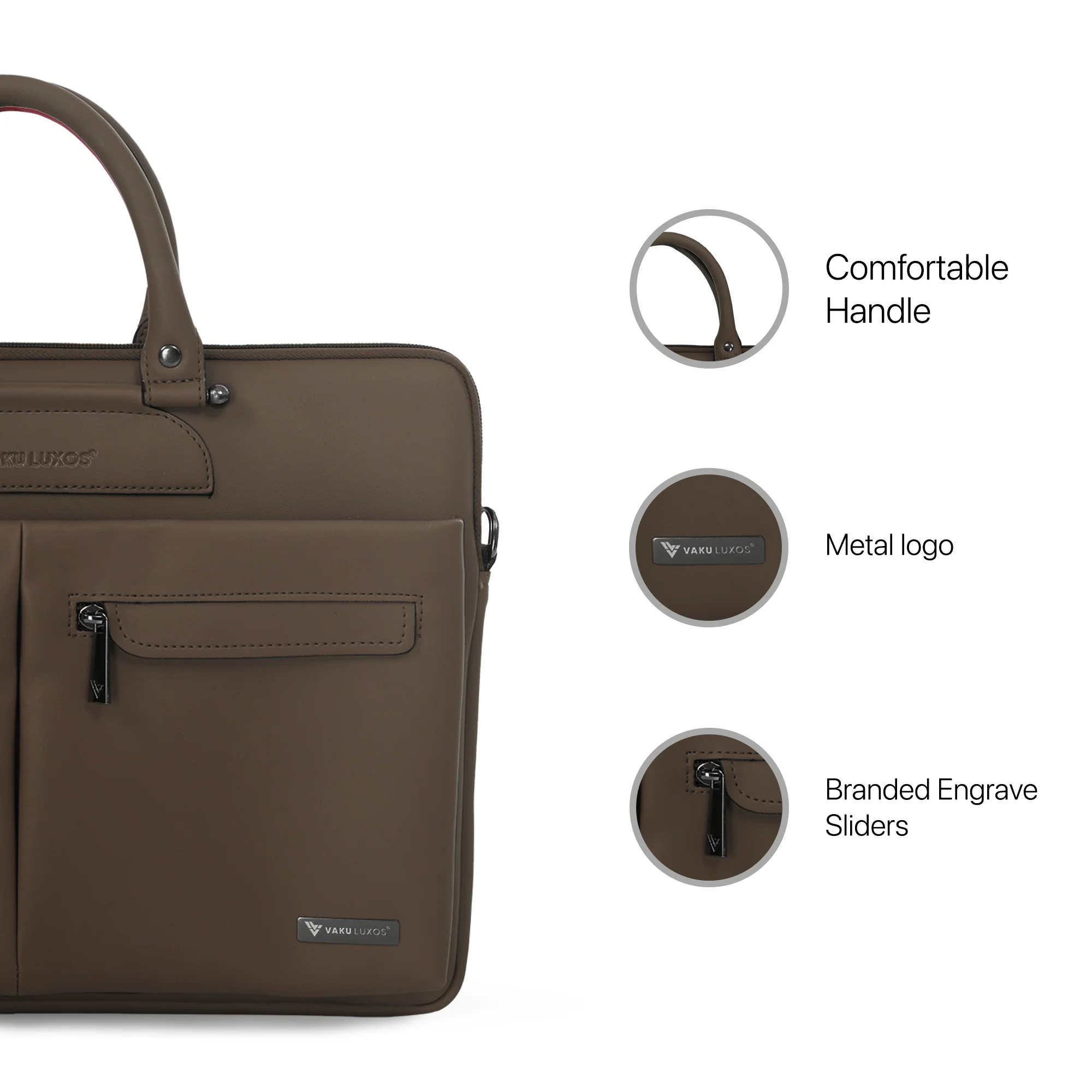 Vaku Luxos® Marcella 14 inch Laptop Bag Premium Laptop Messenger Bag For Men and Women - Image 2