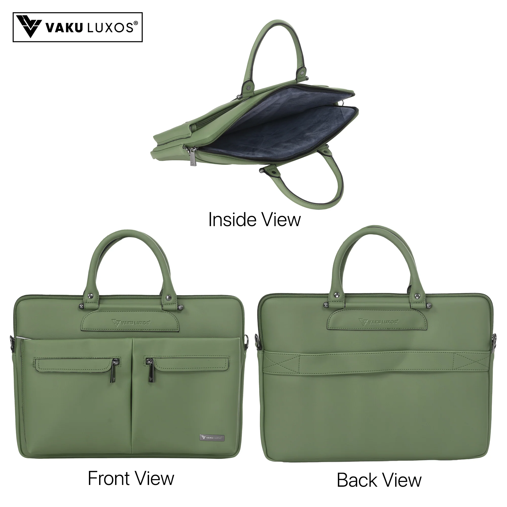Vaku Luxos® Marcella 14 inch Laptop Bag Premium Laptop Messenger Bag For Men and Women - Image 5