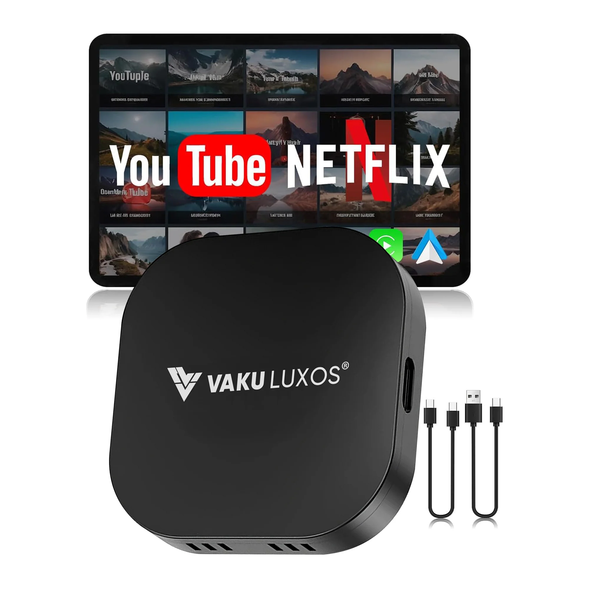 Vaku Luxos ® MUSEPRO 2025 Upgraded Wireless CarPlay Adapter, 5-in-1 Apple Wireless and Android Auto Wireless Adapter - Image 9
