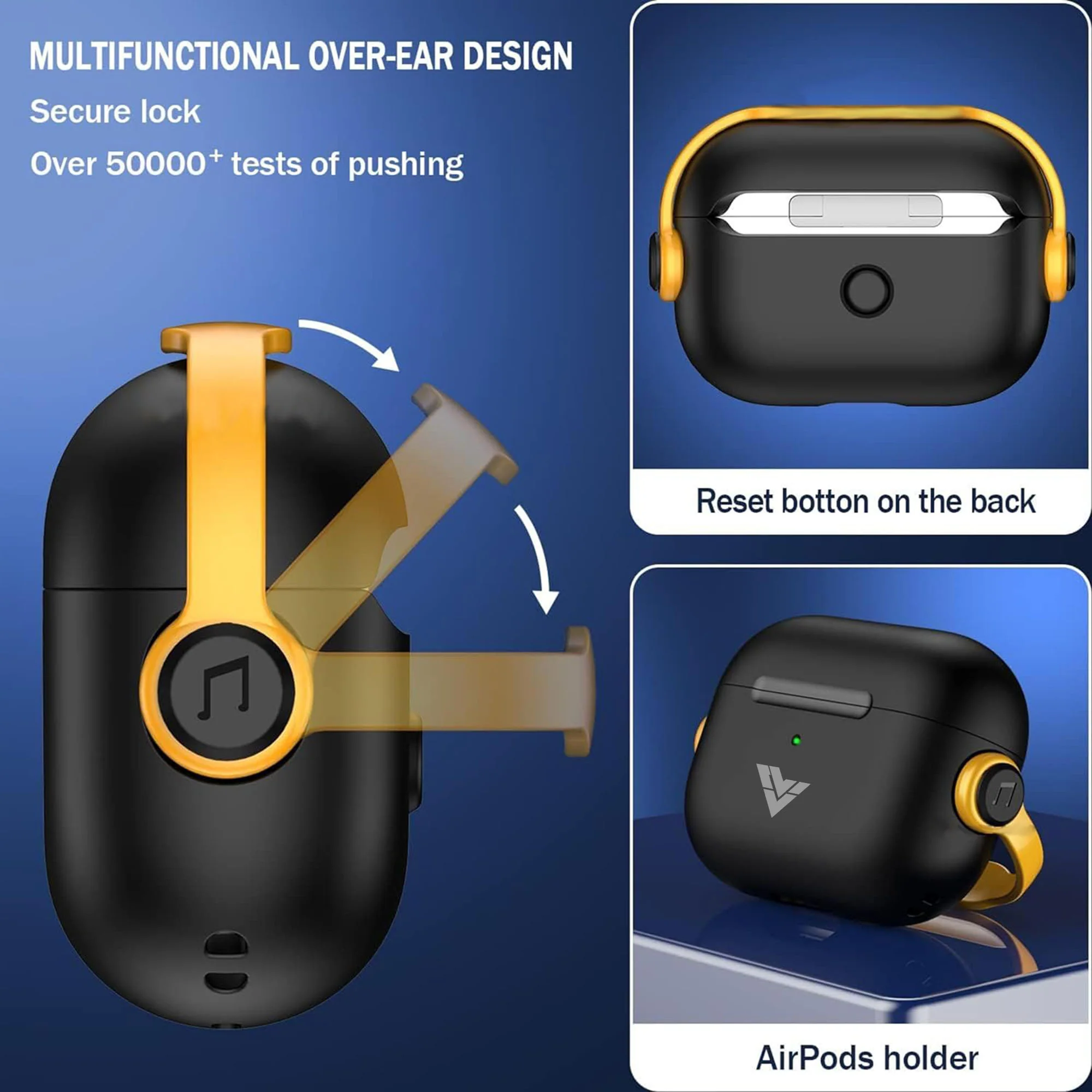 Vaku Luxos ® Neiro Lock Apple Airpods Pro 2 Tough Matte Shockproof Lock Cover Case with Wireless Charging Support - Image 10