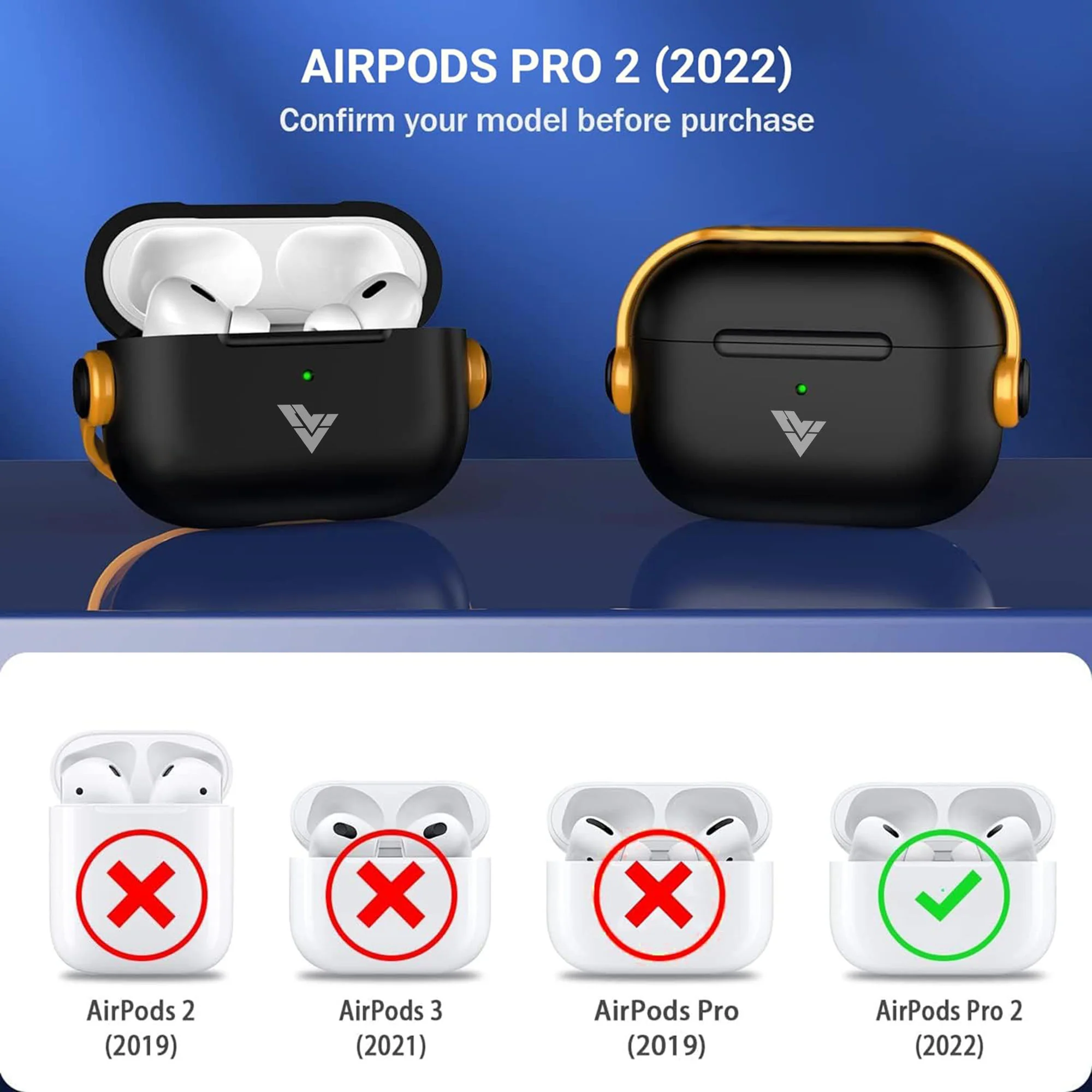 Vaku Luxos ® Neiro Lock Apple Airpods Pro 2 Tough Matte Shockproof Lock Cover Case with Wireless Charging Support - Image 9