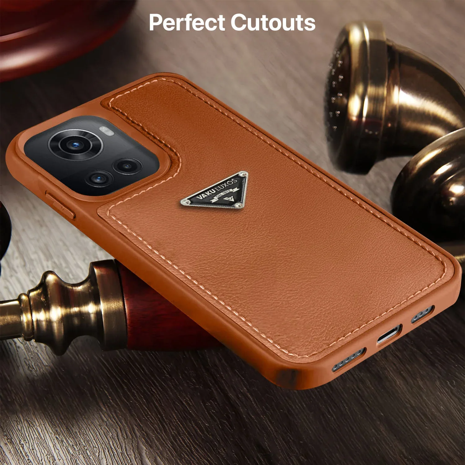 Vaku Luxos ® OnePlus 10R Nyxen Premium Leather Stitched Back Cover - Image 5