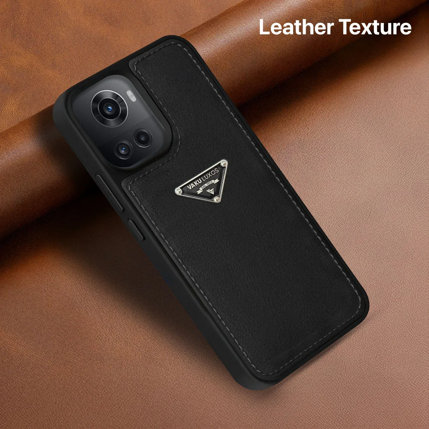 Vaku Luxos ® OnePlus 10R Nyxen Premium Leather Stitched Back Cover - Image 7
