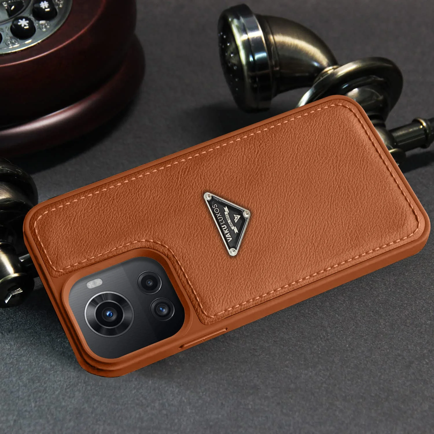 Vaku Luxos ® OnePlus 10R Nyxen Premium Leather Stitched Back Cover - Image 8