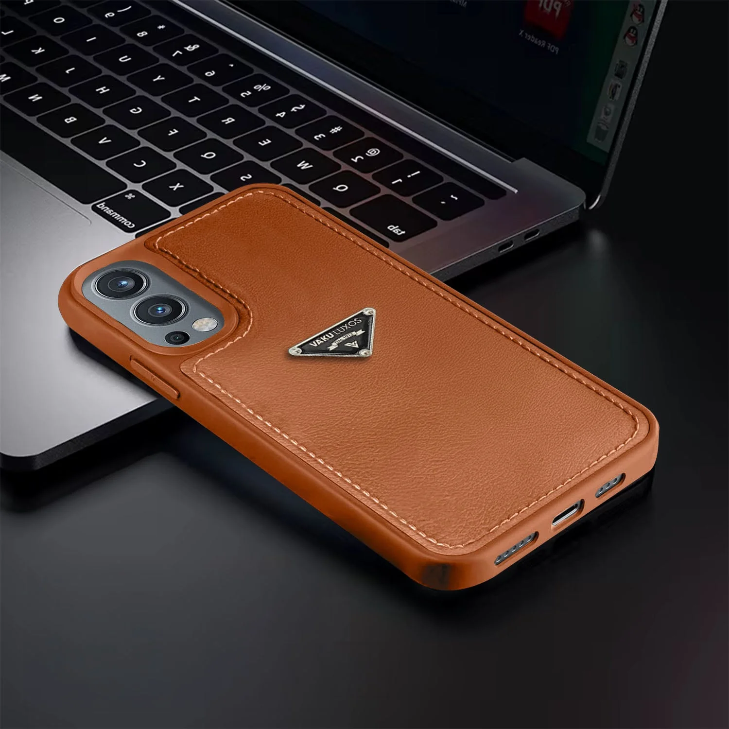 Vaku Luxos ® OnePlus Nord 2 Nyxen Premium Leather Stitched Back Cover - Image 2