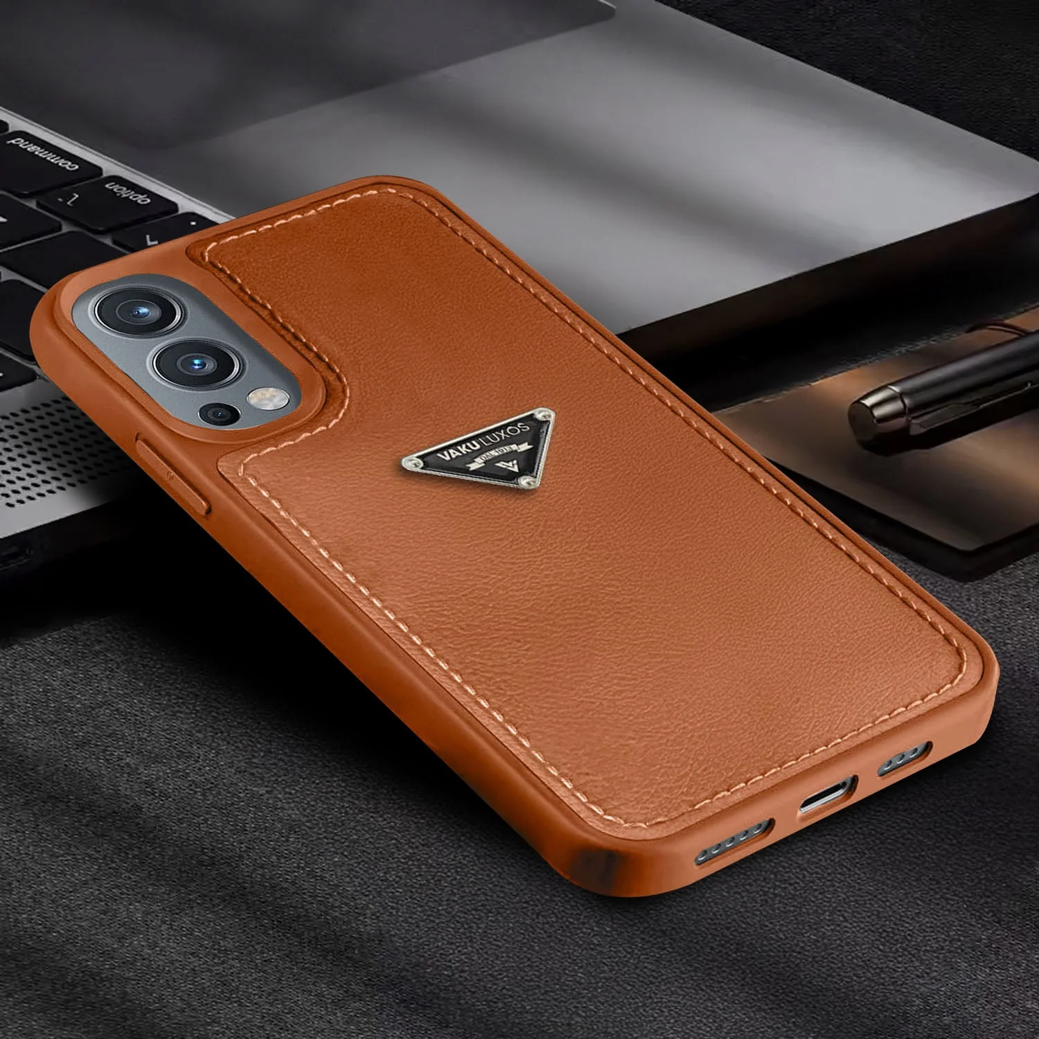 Vaku Luxos ® OnePlus Nord 2 Nyxen Premium Leather Stitched Back Cover - Image 3