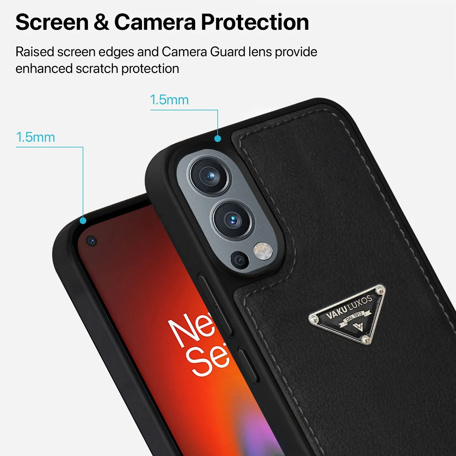 Vaku Luxos ® OnePlus Nord 2 Nyxen Premium Leather Stitched Back Cover - Image 4