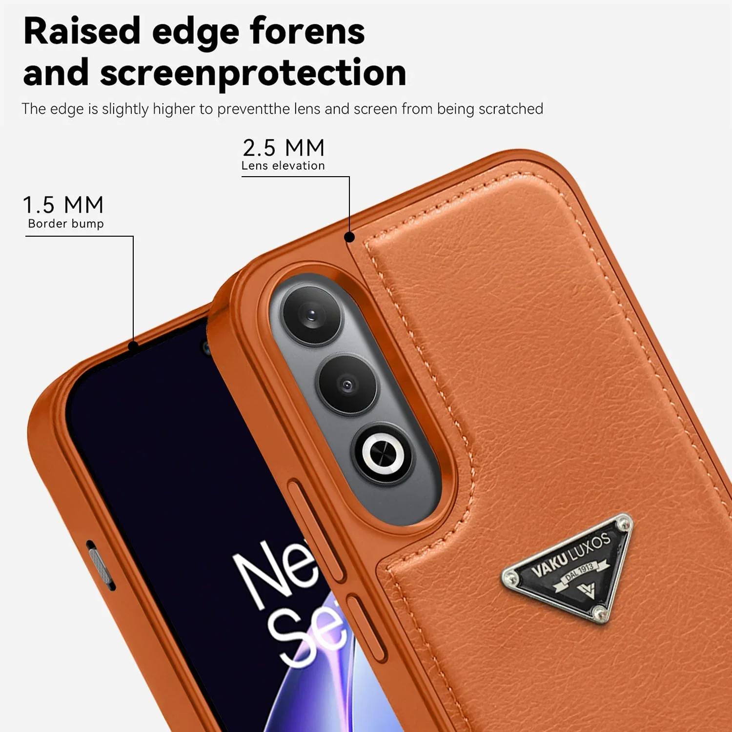 Vaku Luxos ® OnePlus Nord CE4 Nyxen Premium Leather Stitched Back Cover - Image 3