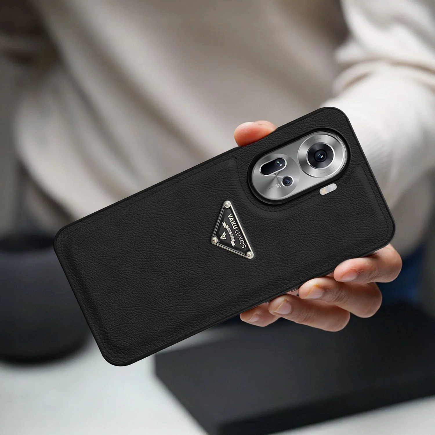 Vaku Luxos ® Oppo Reno11 5G Nyxen Premium Leather Stitched Back Cover - Image 8
