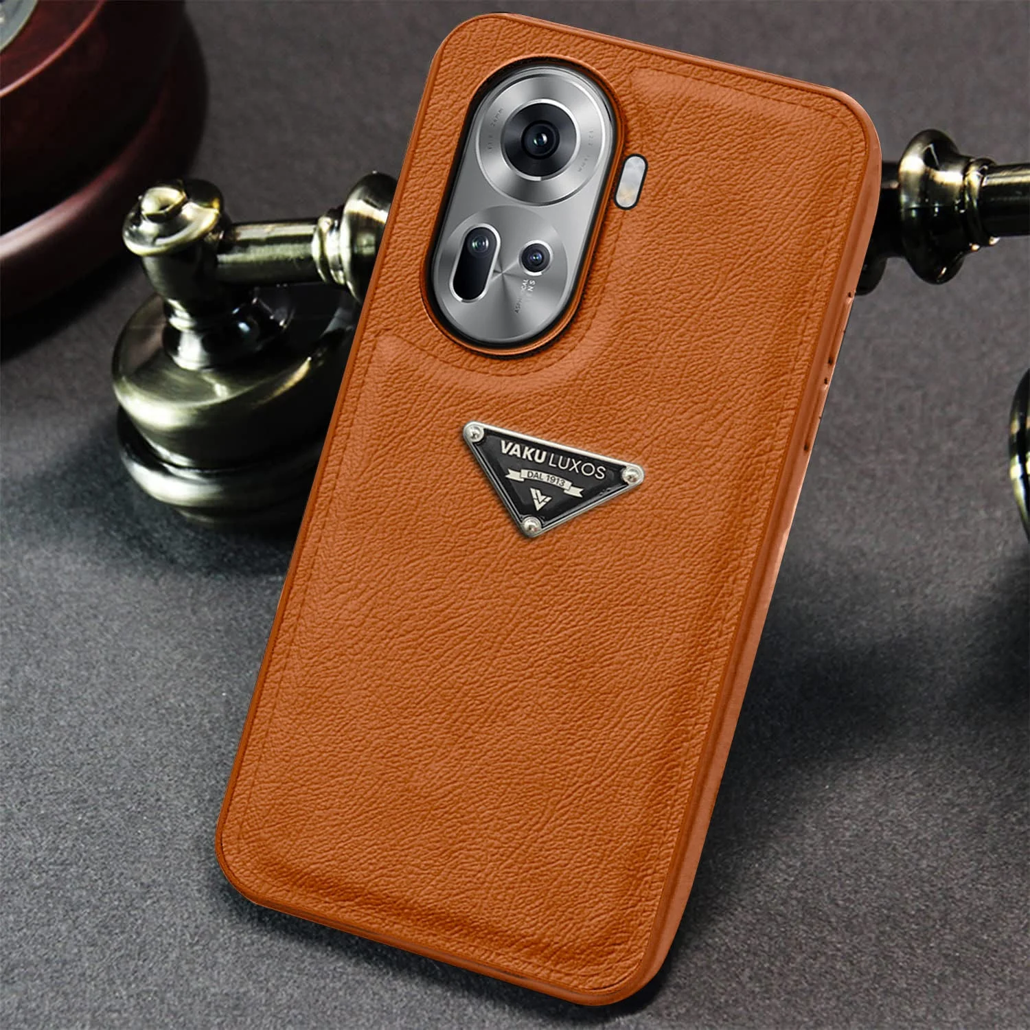 Vaku Luxos ® Oppo Reno11 5G Nyxen Premium Leather Stitched Back Cover - Image 9