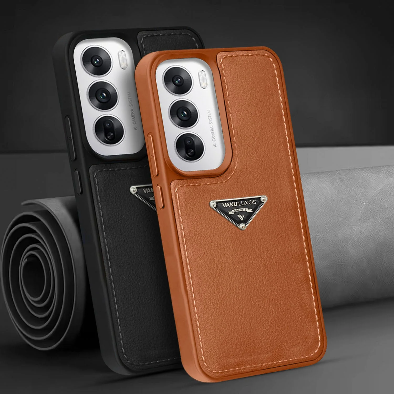 Vaku Luxos ® Oppo Reno12 5G Nyxen Premium Leather Stitched Back Cover - Image 10