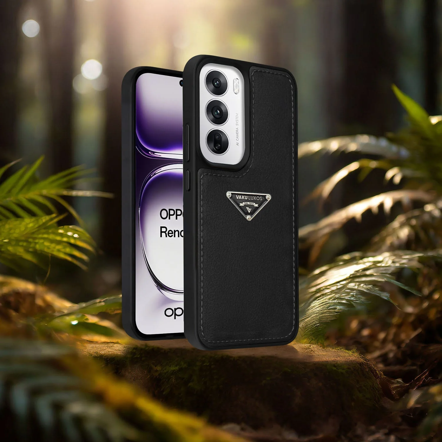 Vaku Luxos ® Oppo Reno12 5G Nyxen Premium Leather Stitched Back Cover - Image 12