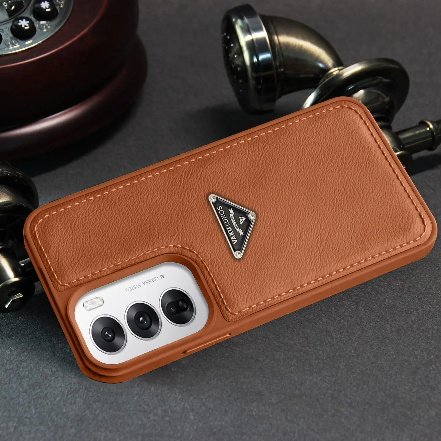 Vaku Luxos ® Oppo Reno12 5G Nyxen Premium Leather Stitched Back Cover - Image 13
