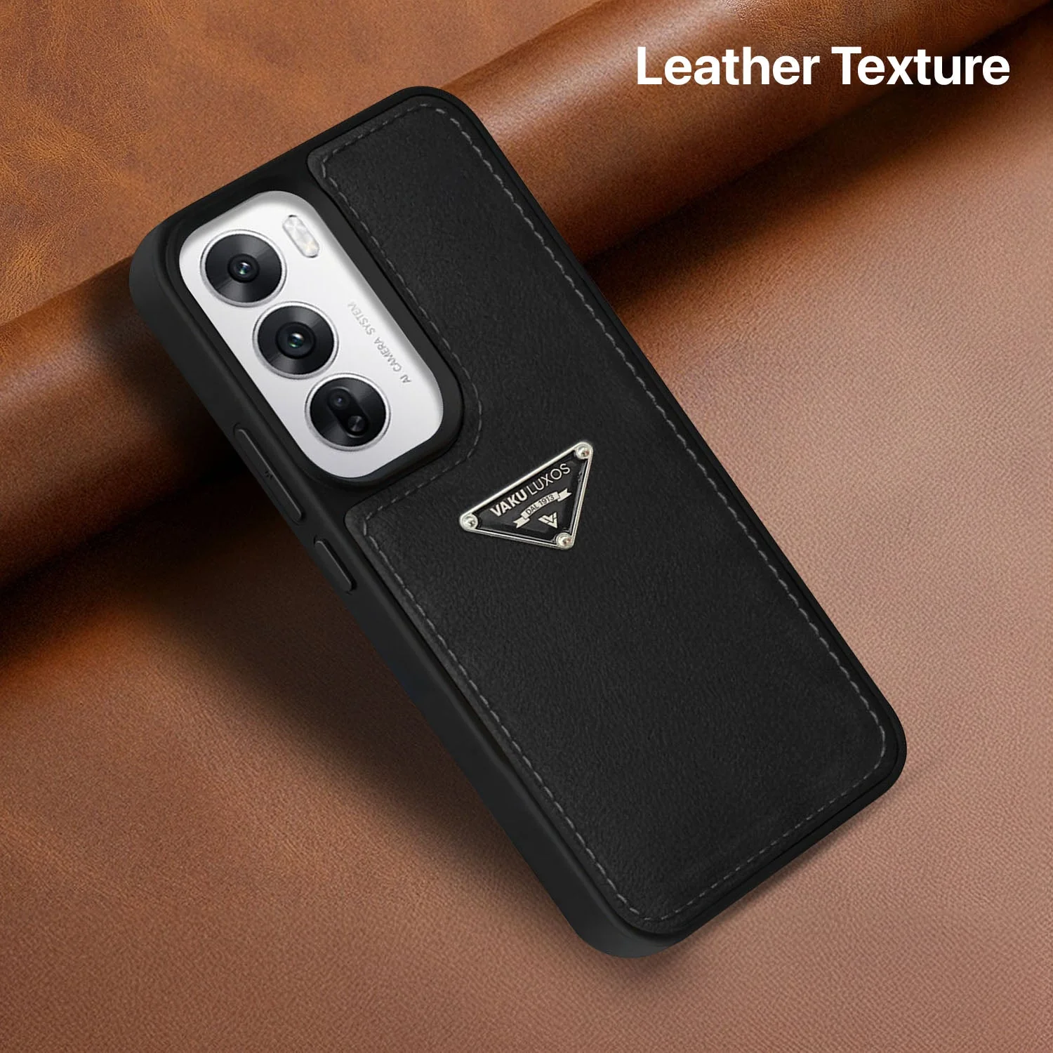 Vaku Luxos ® Oppo Reno12 5G Nyxen Premium Leather Stitched Back Cover - Image 14