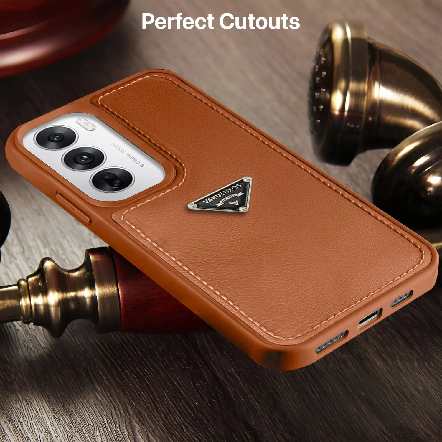 Vaku Luxos ® Oppo Reno12 5G Nyxen Premium Leather Stitched Back Cover - Image 8