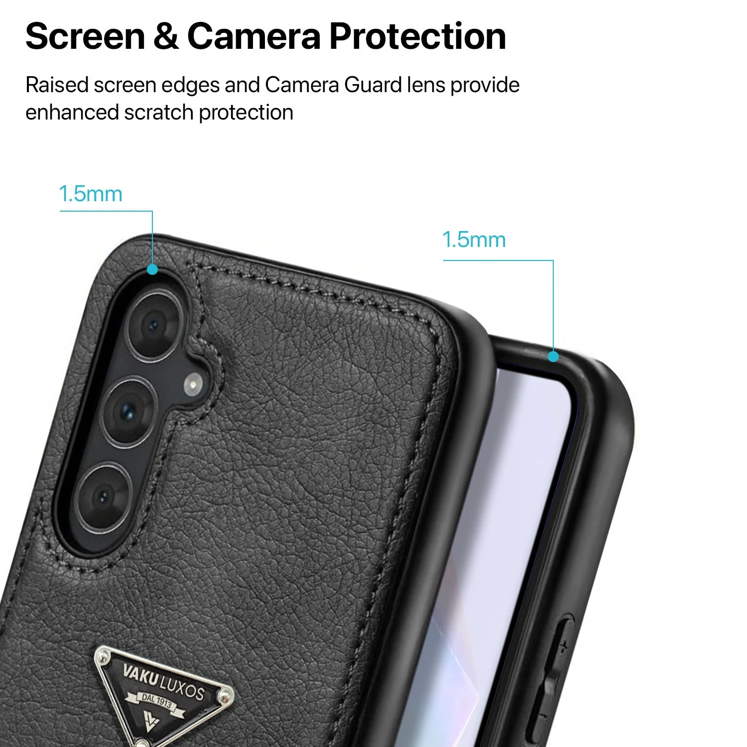 Vaku Luxos ® Samsung Galaxy A55 5G Nyxen Premium Leather Stitched Back Cover - Image 3