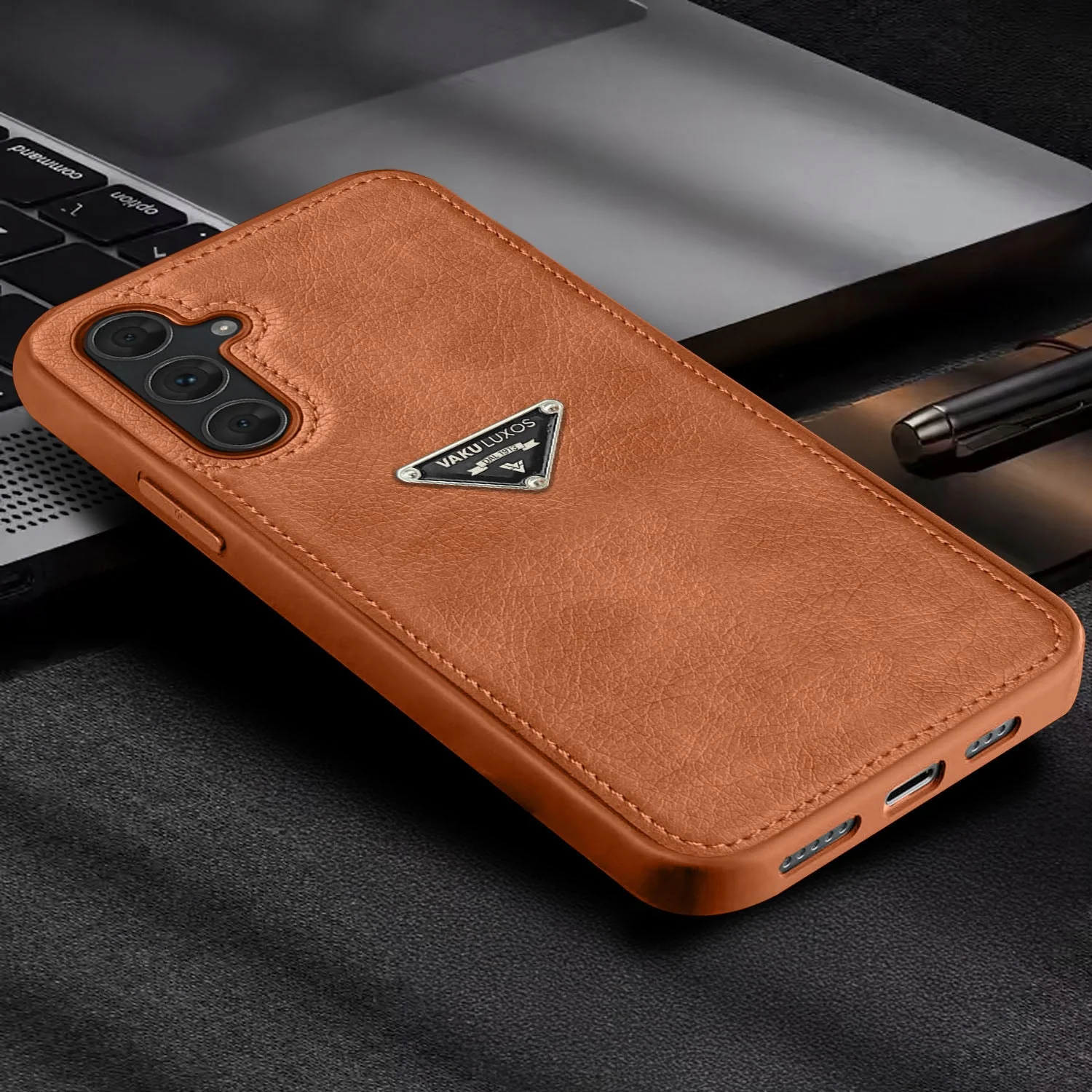 Vaku Luxos ® Samsung Galaxy A55 5G Nyxen Premium Leather Stitched Back Cover - Image 7