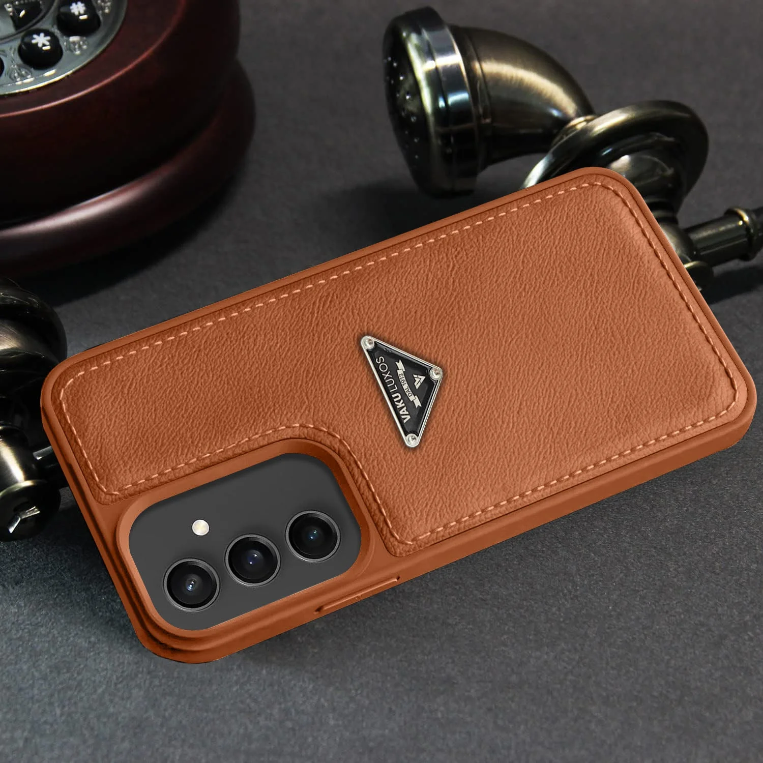 Vaku Luxos ® Samsung Galaxy S23 FE Nyxen Premium Leather Stitched Back Cover - Image 10