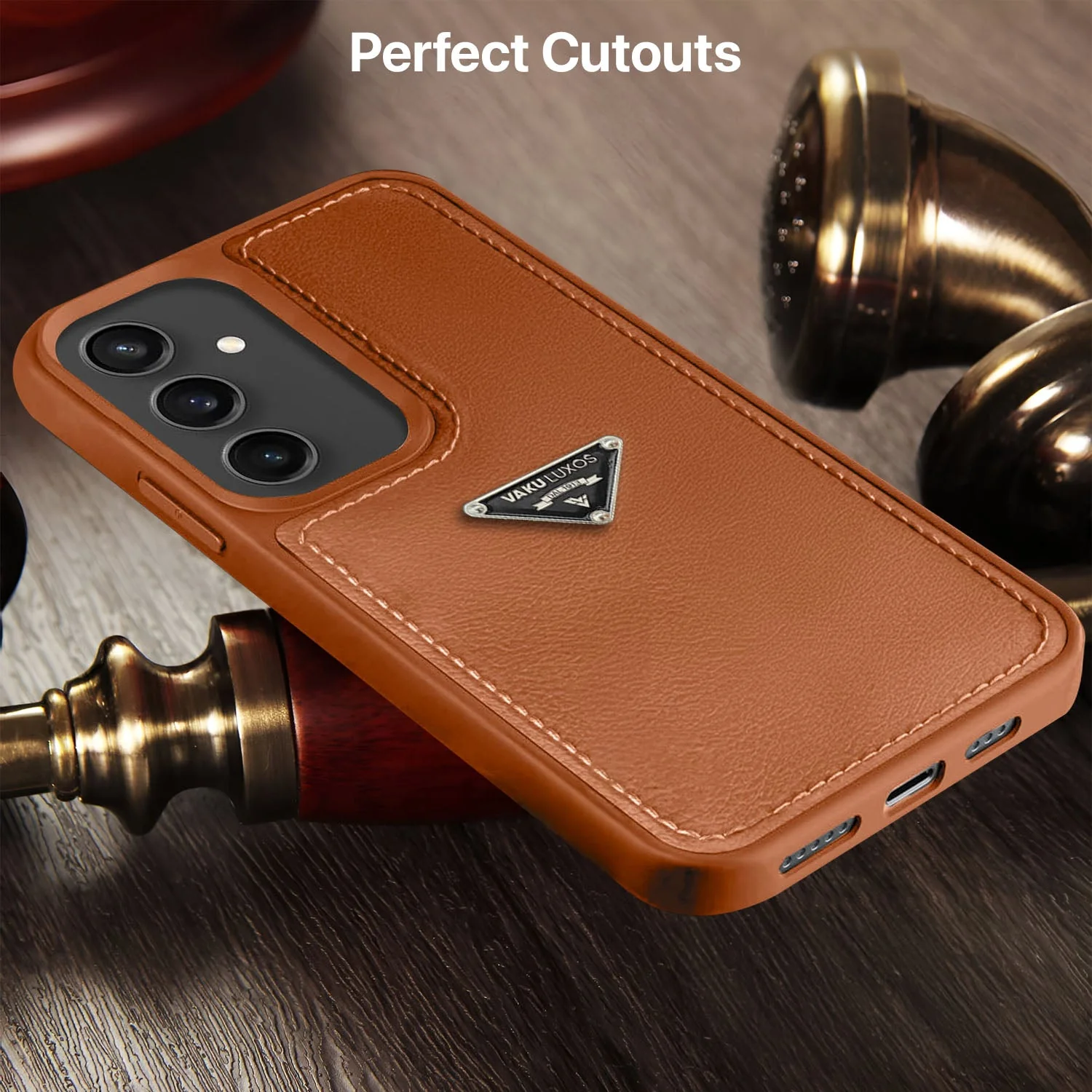 Vaku Luxos ® Samsung Galaxy S23 FE Nyxen Premium Leather Stitched Back Cover - Image 6