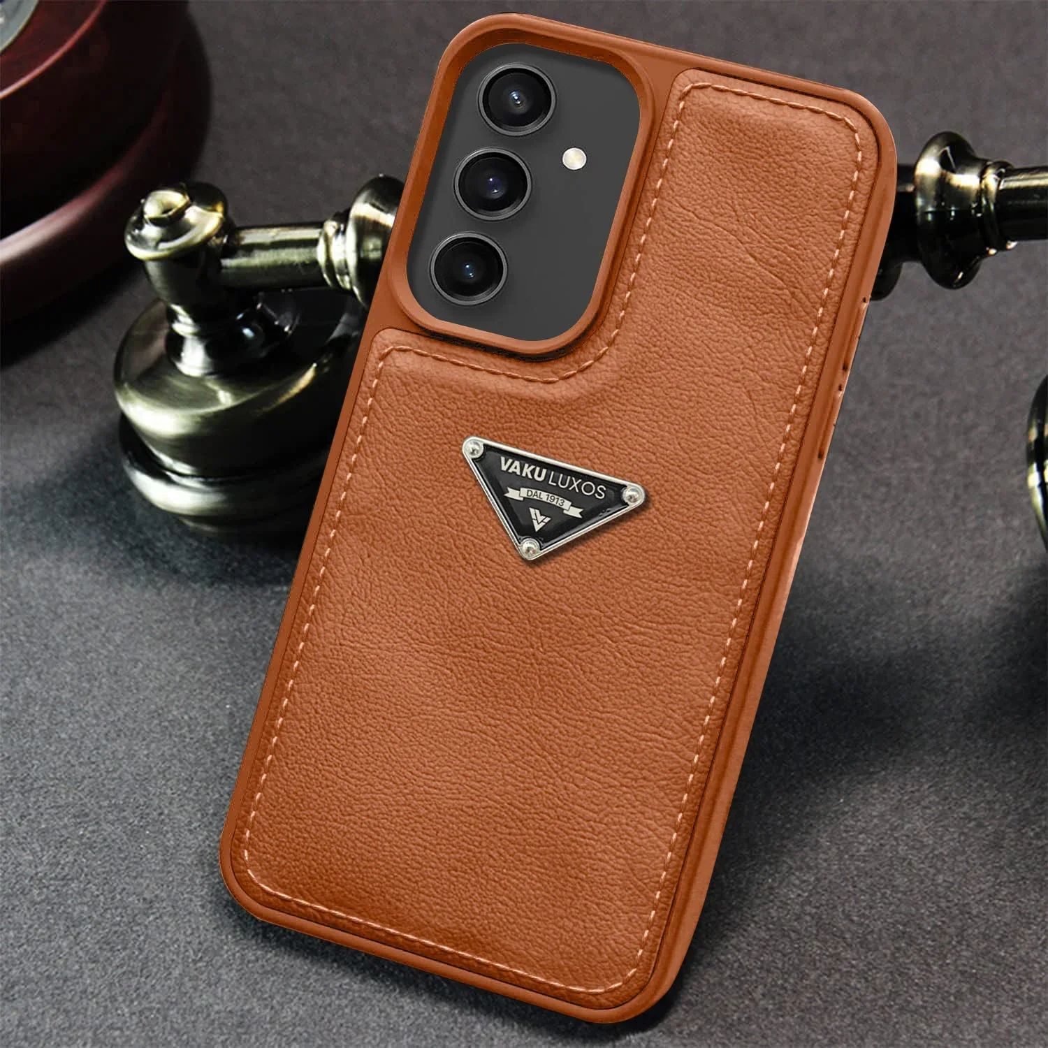 Vaku Luxos ® Samsung Galaxy S23 FE Nyxen Premium Leather Stitched Back Cover - Image 9