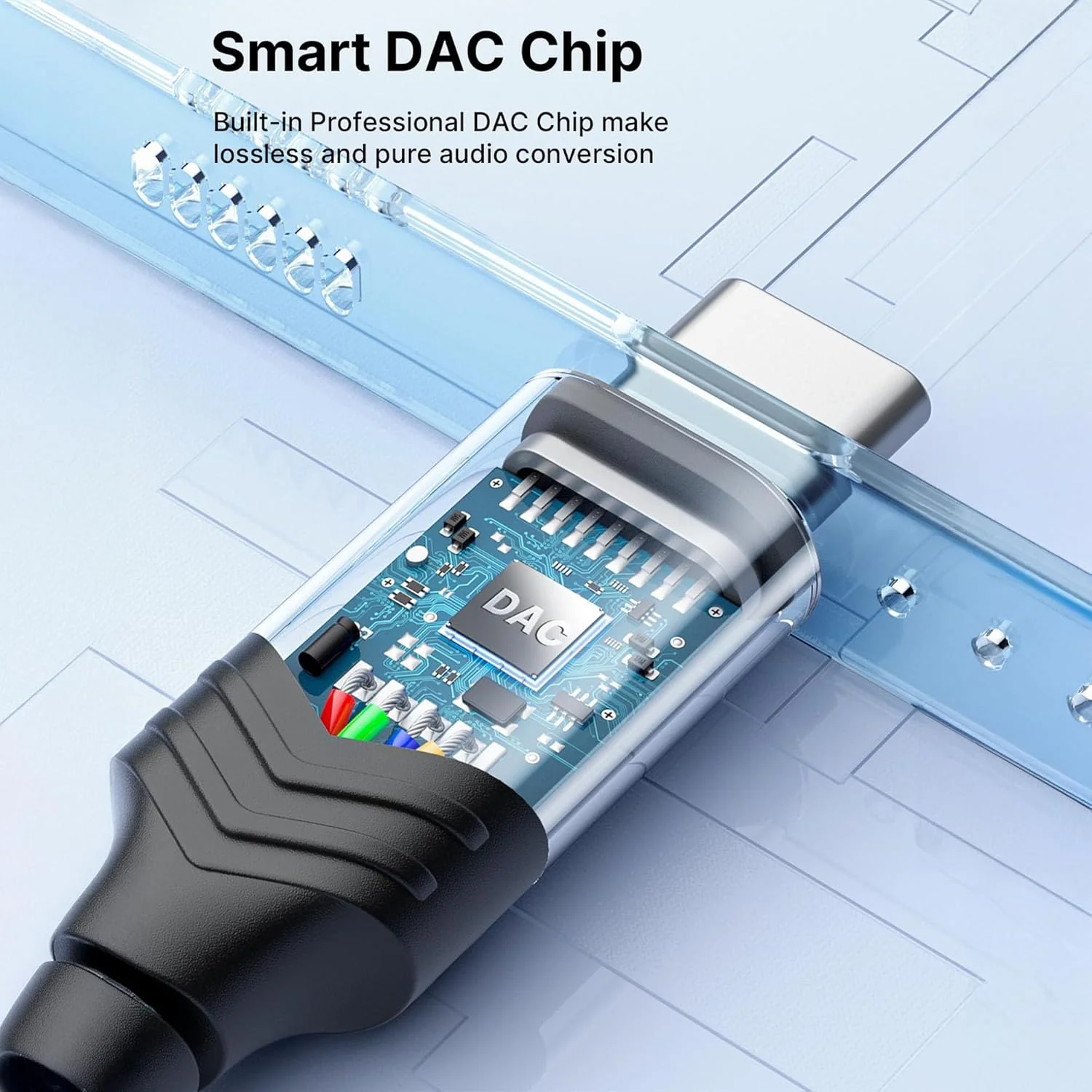 Vaku Luxos ® SonicArc Type C to 3.5 mm Jack Digital Audio DAC 24-bit/96KHz 3.5mm Connector Aux Cable - Image 7