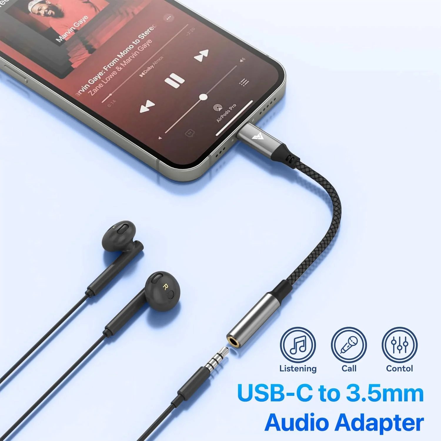 Vaku Luxos ® SonicPro Type C to 3.5 mm Jack Digital Audio DAC 24bit/96KHz 3.5mm Connector Aux Cable - Image 7