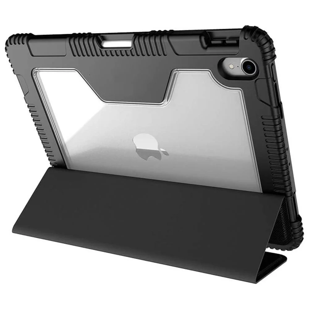 Vaku Luxos ® STALWART Bumper Leather with Transparent Back Smart Tri-Fold Pencil Holder Case