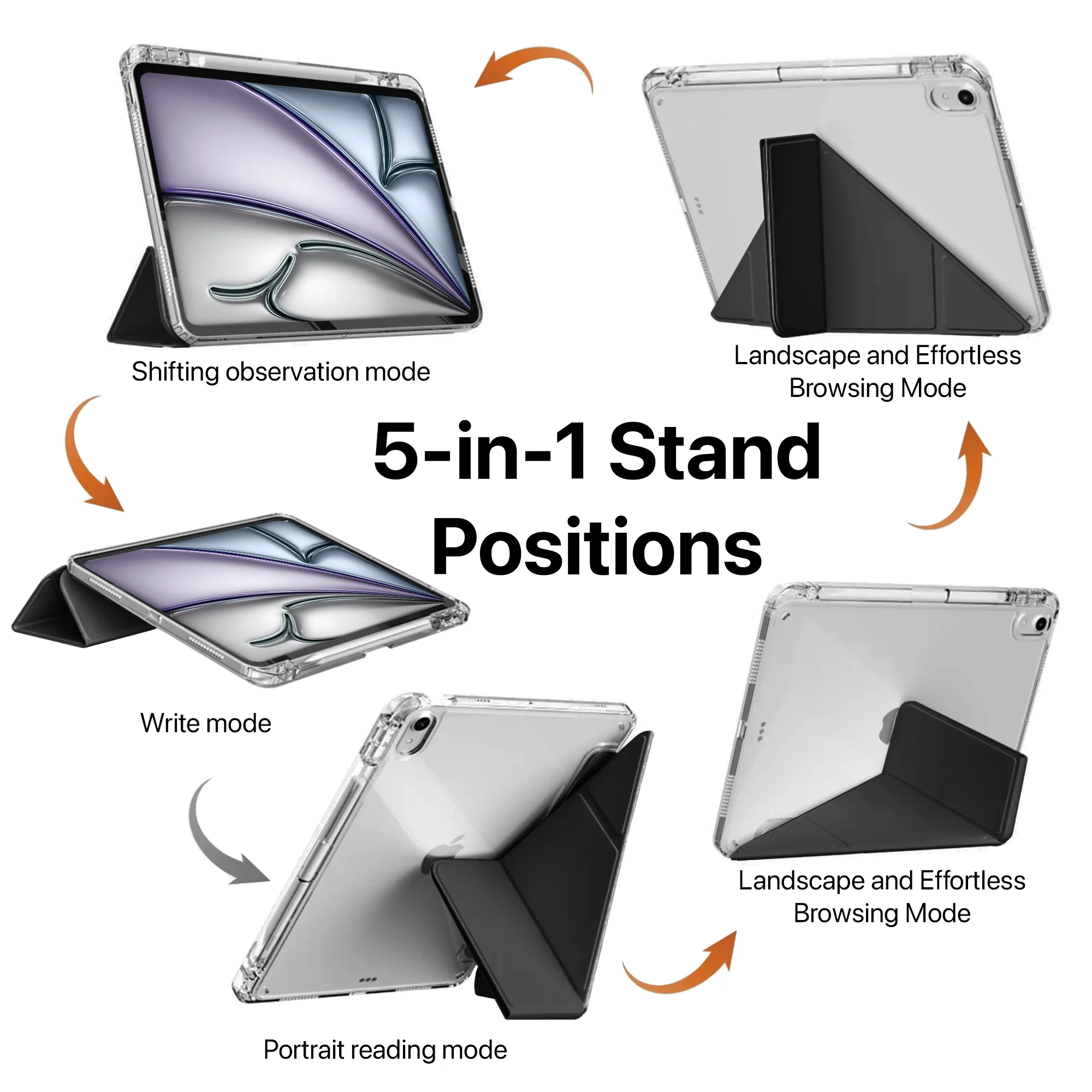Vaku Luxos ® TRANSLUVO Y-FOLD iPad (A16) 11th/10th Generation (2025/2022) Free-Angle Viewing with Adjustable Stand Case - Image 10