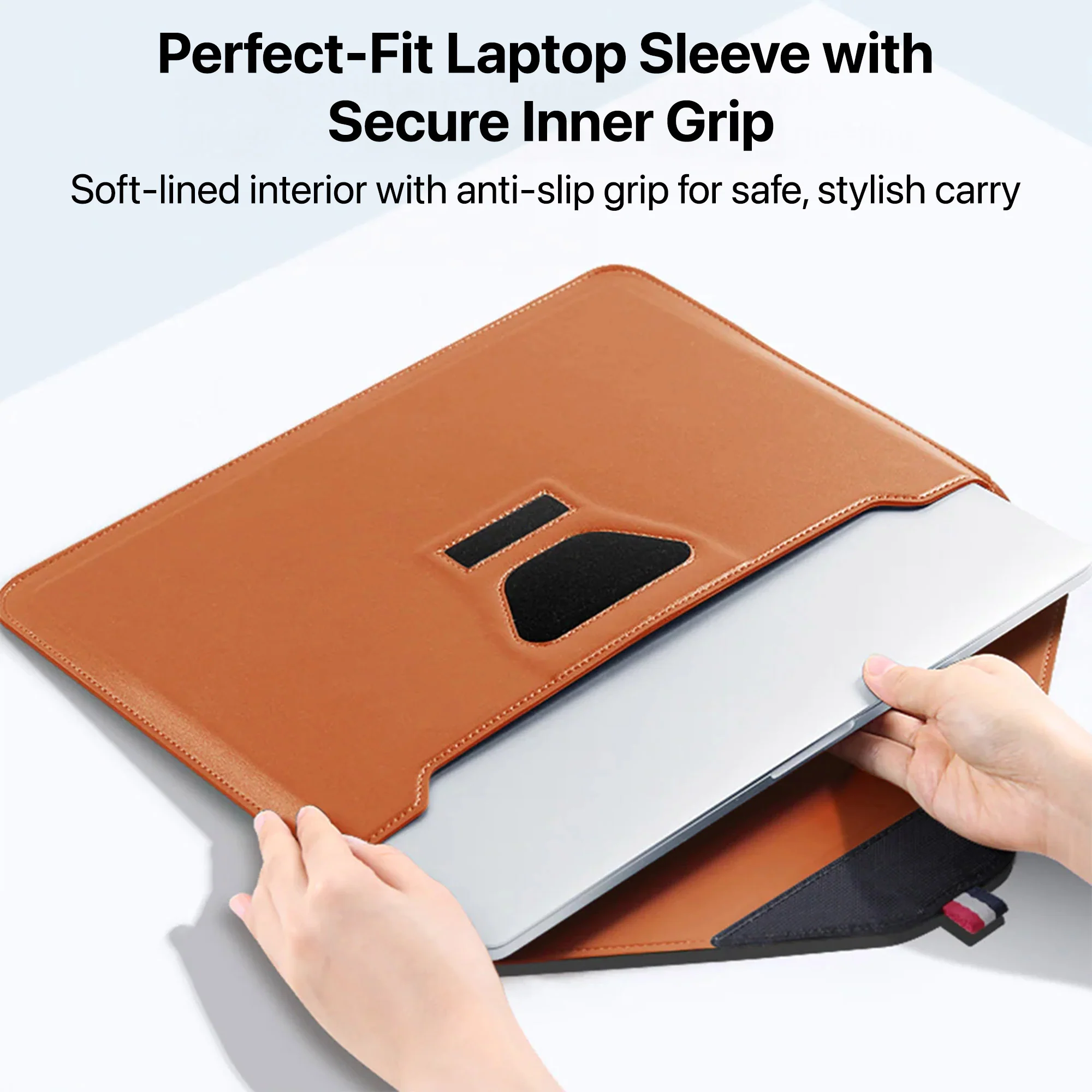 Vaku Luxos ® URBANMATE MacBook & Laptop Sleeve 13/14 Inch Vegan Leather Ultra-Thin Protection Sleeve - Image 3