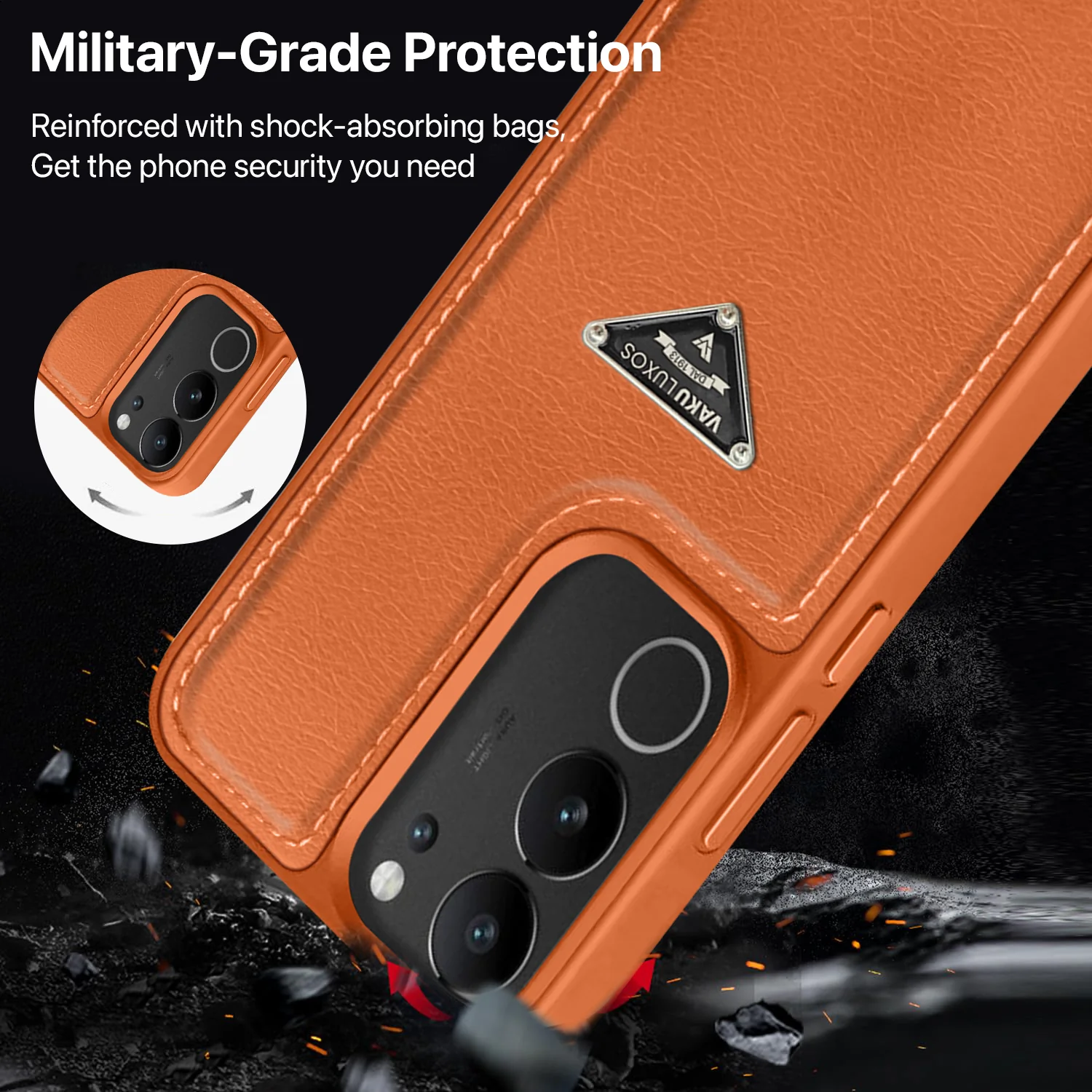 Vaku Luxos ® Vivo V29 5G Nyxen Premium Leather Stitched Back Cover - Image 4