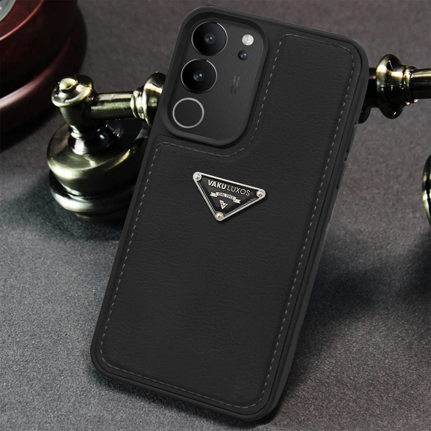 Vaku Luxos ® Vivo V29 5G Nyxen Premium Leather Stitched Back Cover - Image 7