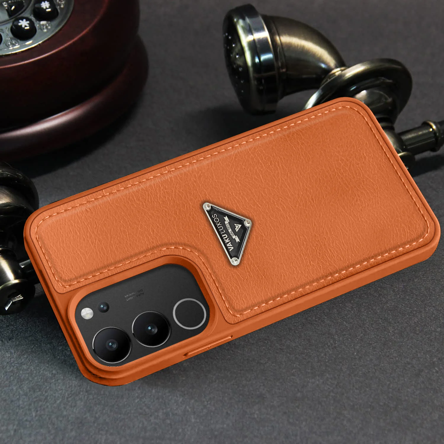 Vaku Luxos ® Vivo V29 5G Nyxen Premium Leather Stitched Back Cover - Image 8
