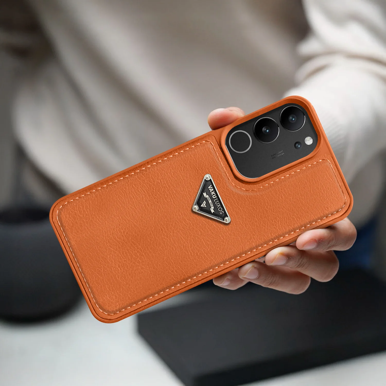 Vaku Luxos ® Vivo V29 Pro 5G Nyxen Premium Leather Stitched Back Cover - Image 5