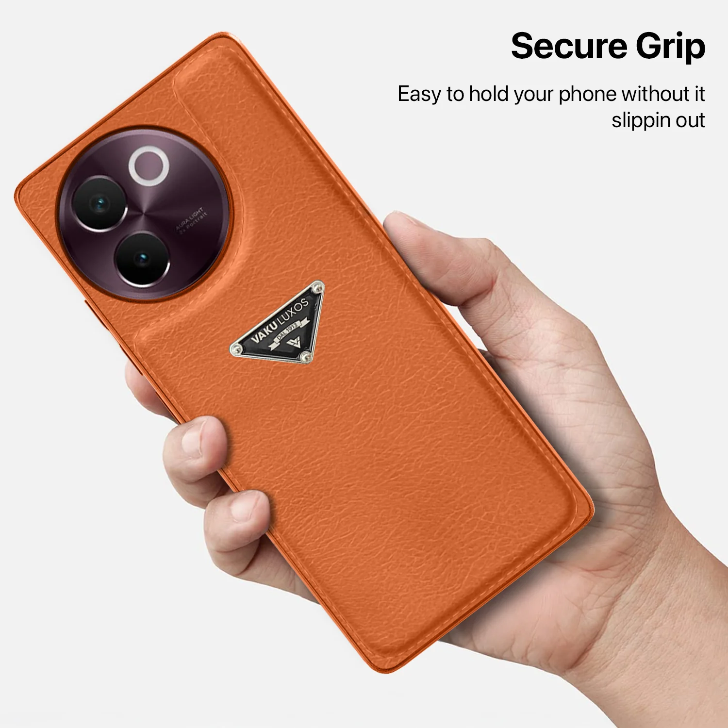 Vaku Luxos ® Vivo V30e 5G Nyxen Premium Leather Stitched Back Cover - Image 3
