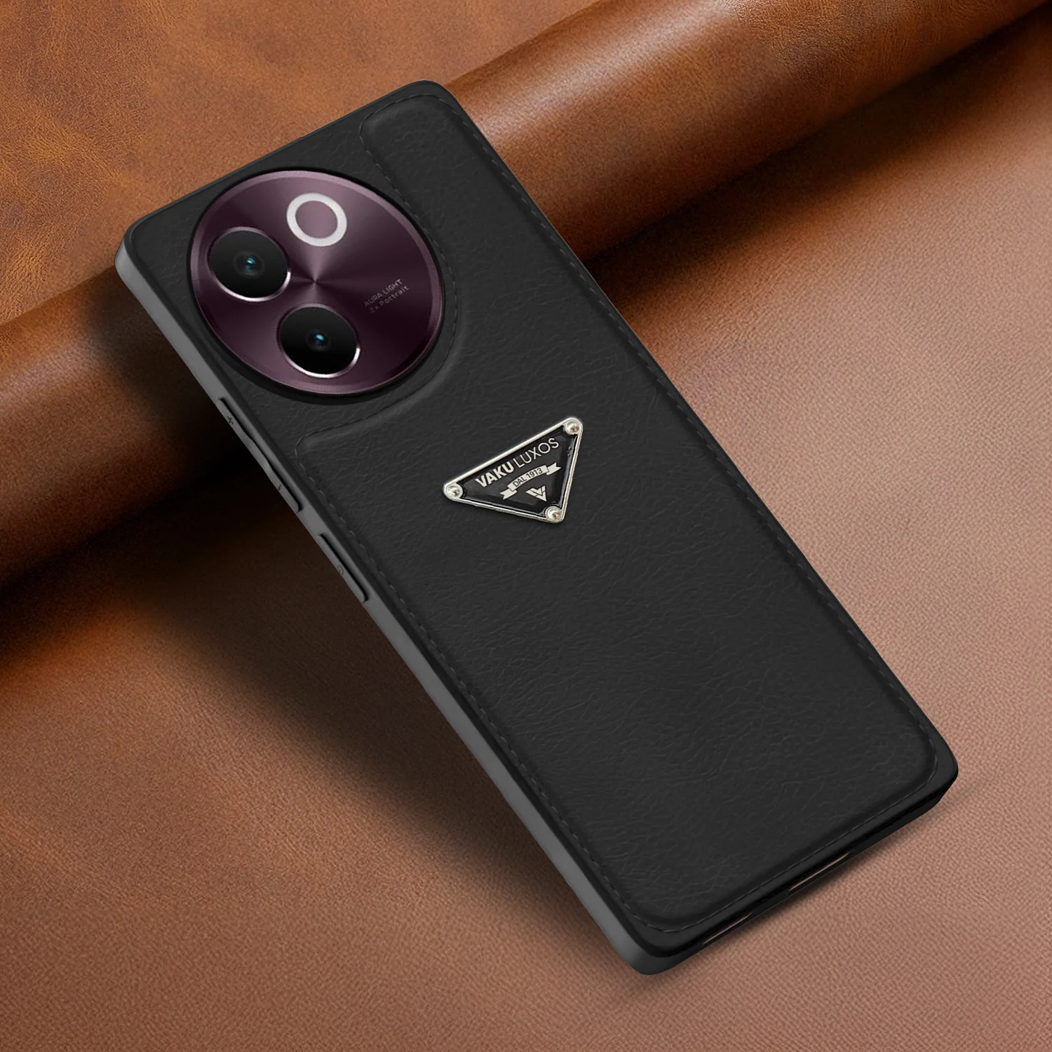 Vaku Luxos ® Vivo V30e 5G Nyxen Premium Leather Stitched Back Cover - Image 5