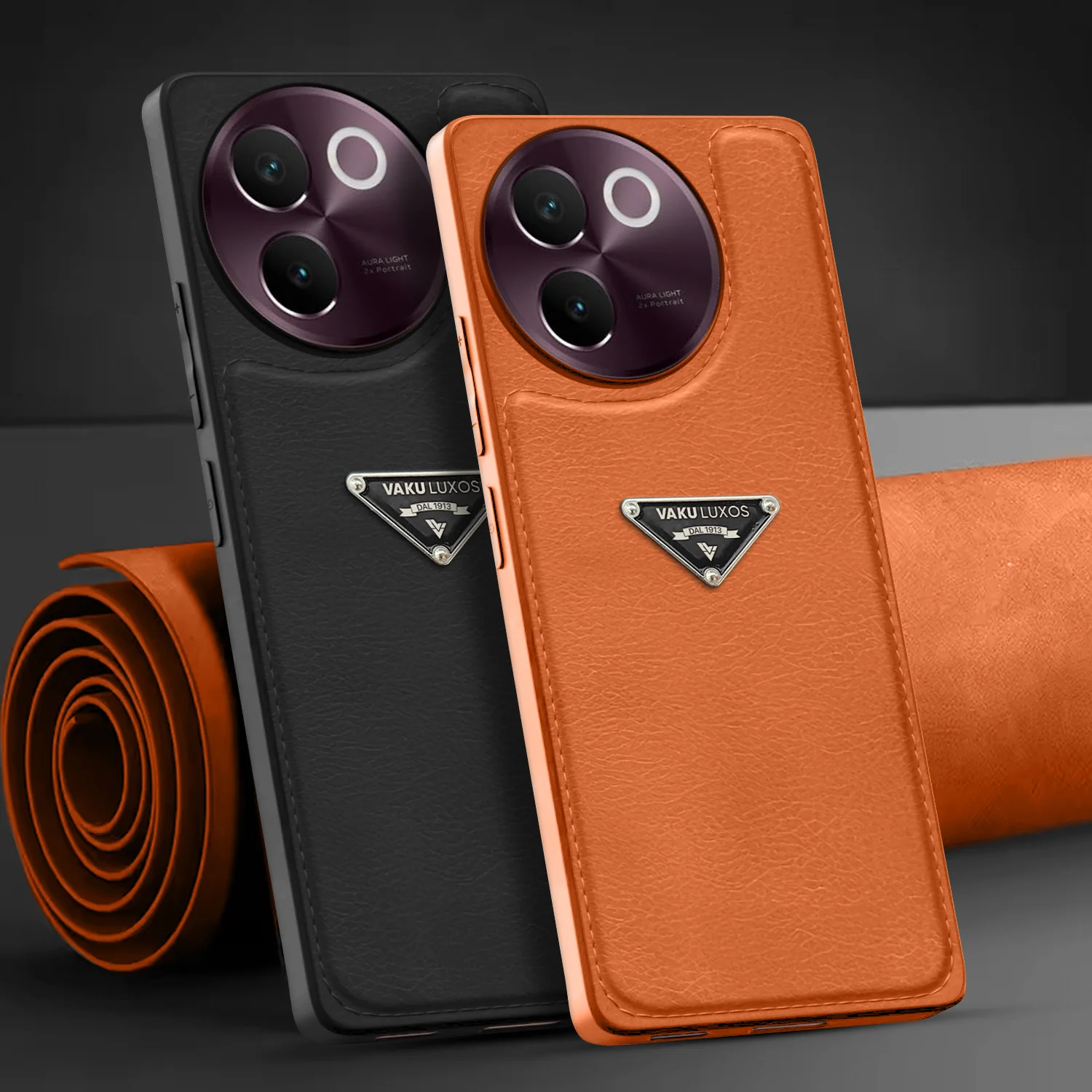 Vaku Luxos ® Vivo V30e 5G Nyxen Premium Leather Stitched Back Cover - Image 9