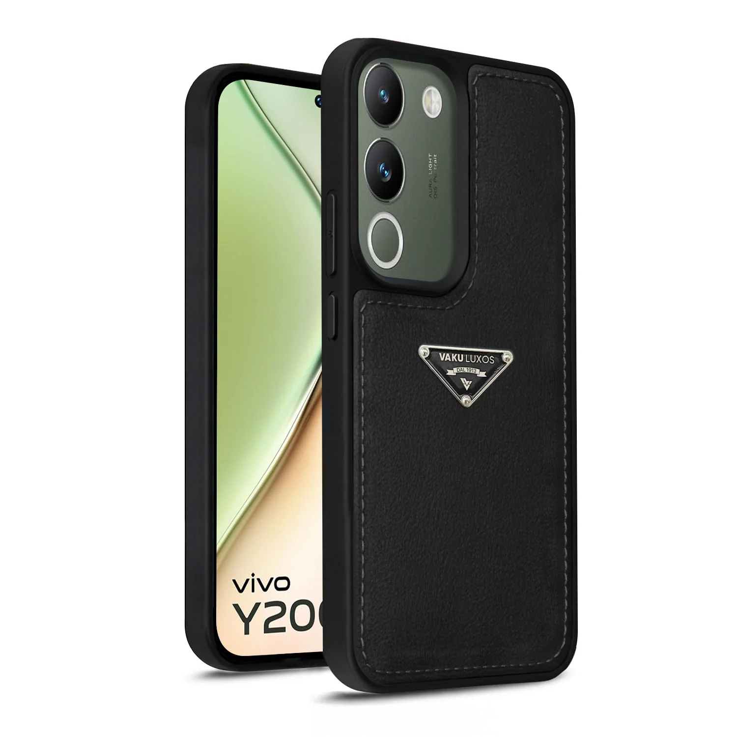 Vaku Luxos ® Vivo Y200 5G Nyxen Premium Leather Stitched Back Cover