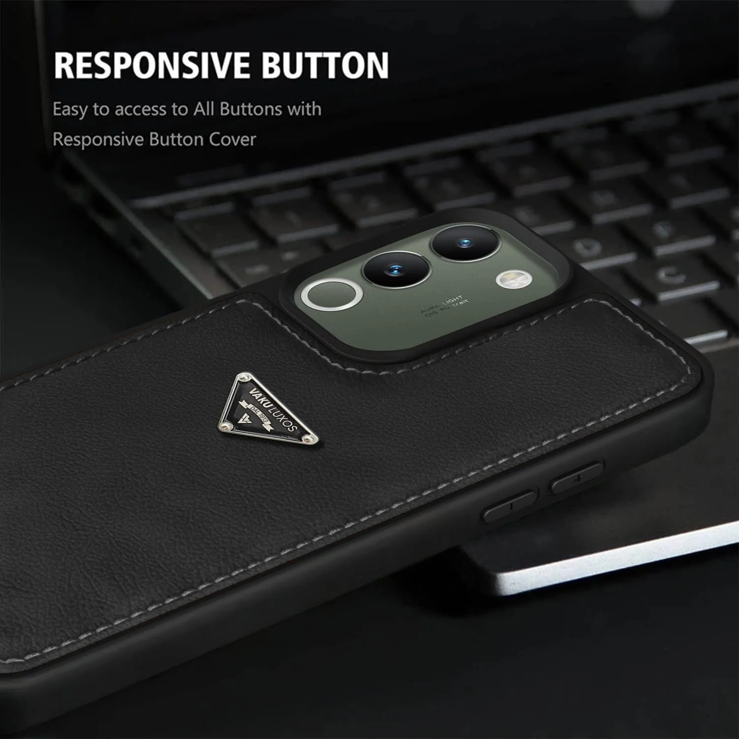 Vaku Luxos ® Vivo Y200 5G Nyxen Premium Leather Stitched Back Cover - Image 11