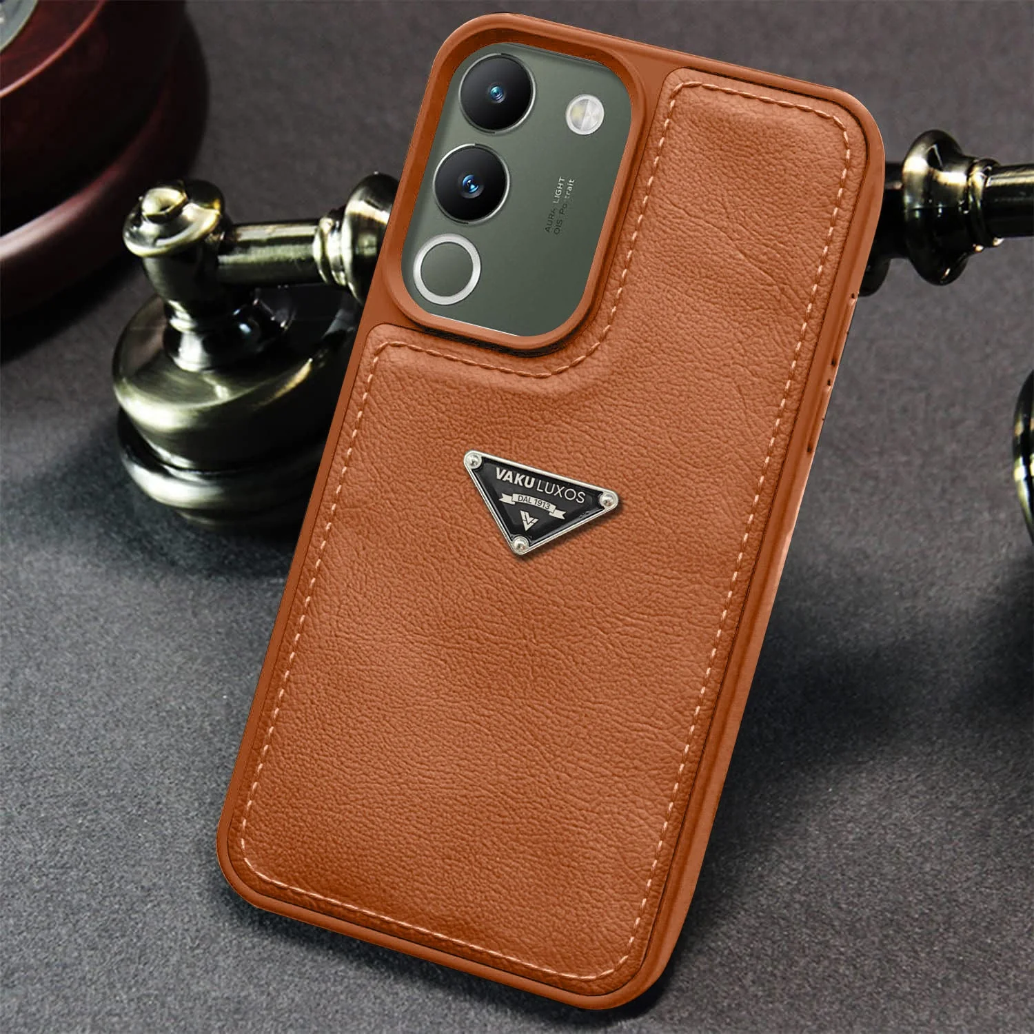 Vaku Luxos ® Vivo Y200 5G Nyxen Premium Leather Stitched Back Cover - Image 7