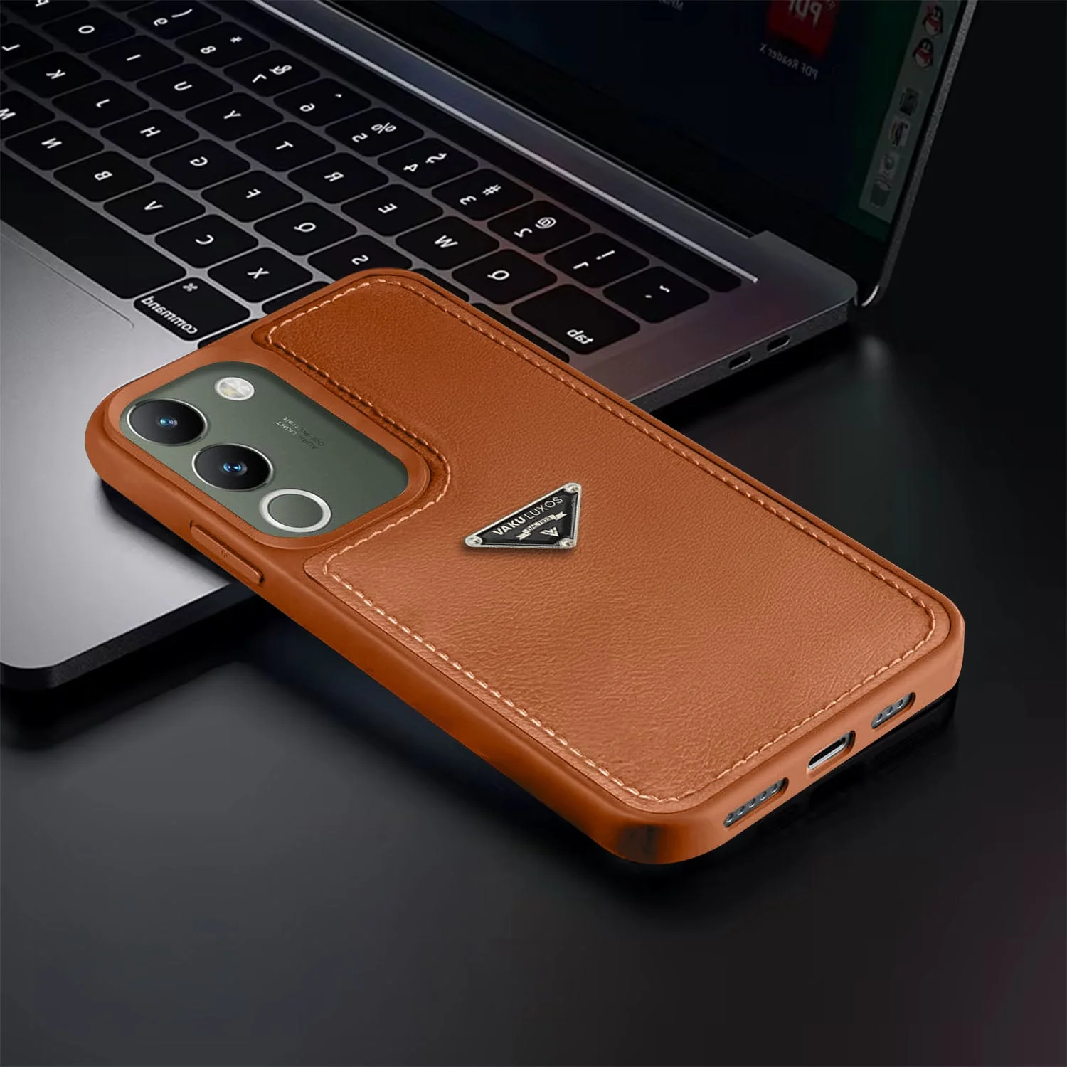 Vaku Luxos ® Vivo Y200 5G Nyxen Premium Leather Stitched Back Cover - Image 9