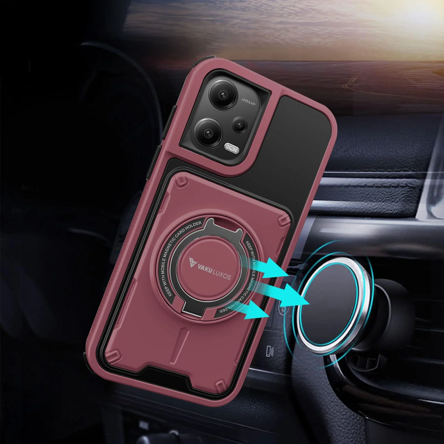 Vaku Luxos ® Xiaomi Redmi Note 12 5G Axion Armor Military Grade Protective Back Cover - Image 12